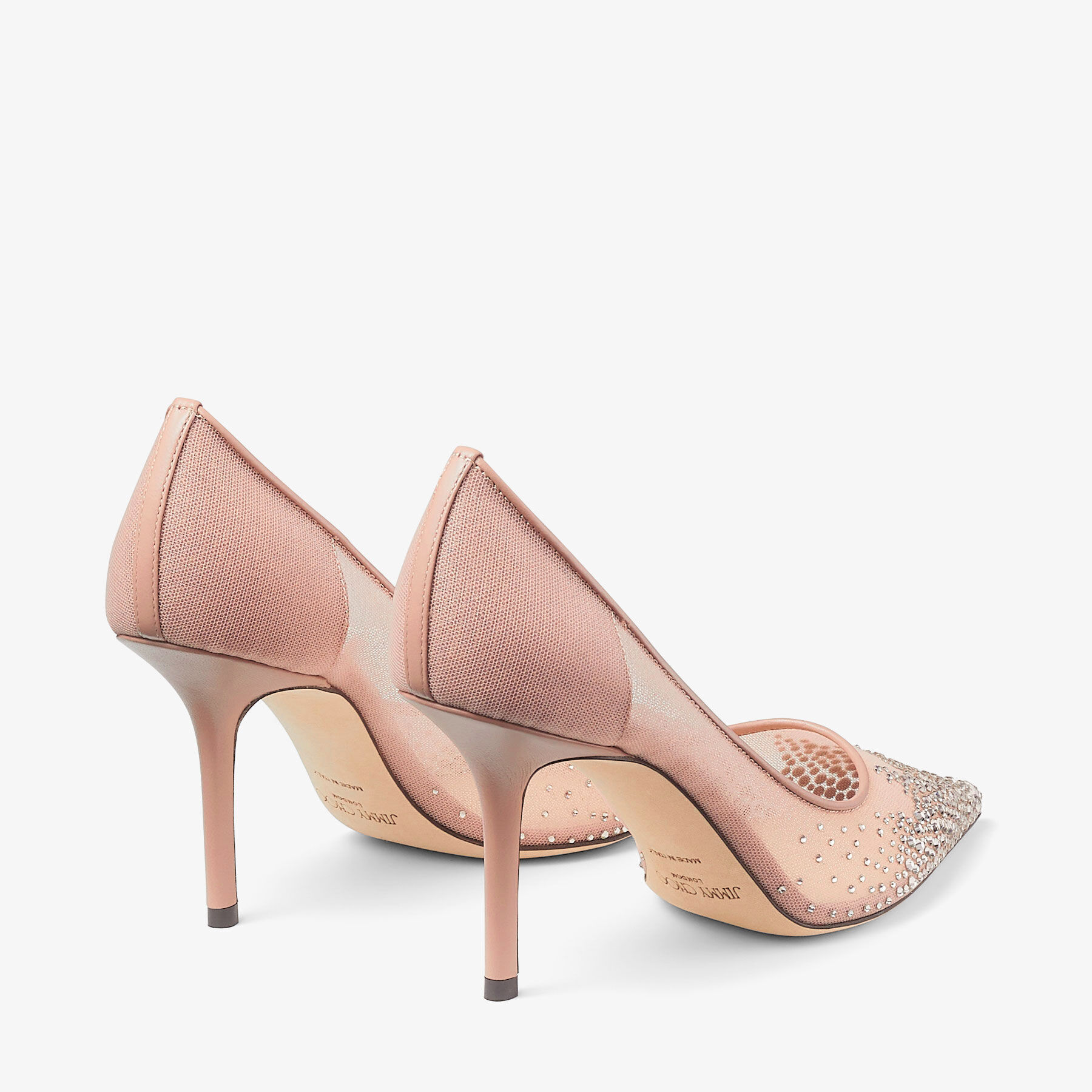 LOVE 85 | Ballet Pink Mesh Pointed-Toe Pumps with Dégradé