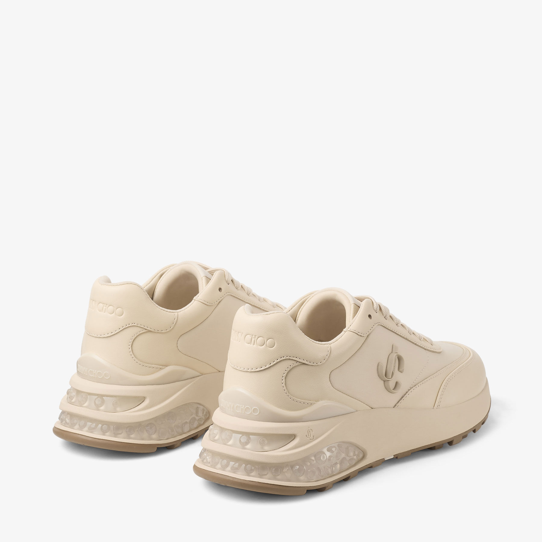 Memphis Lace Up F |Ecru Neoprene & Leather Trainers | JIMMY CHOO