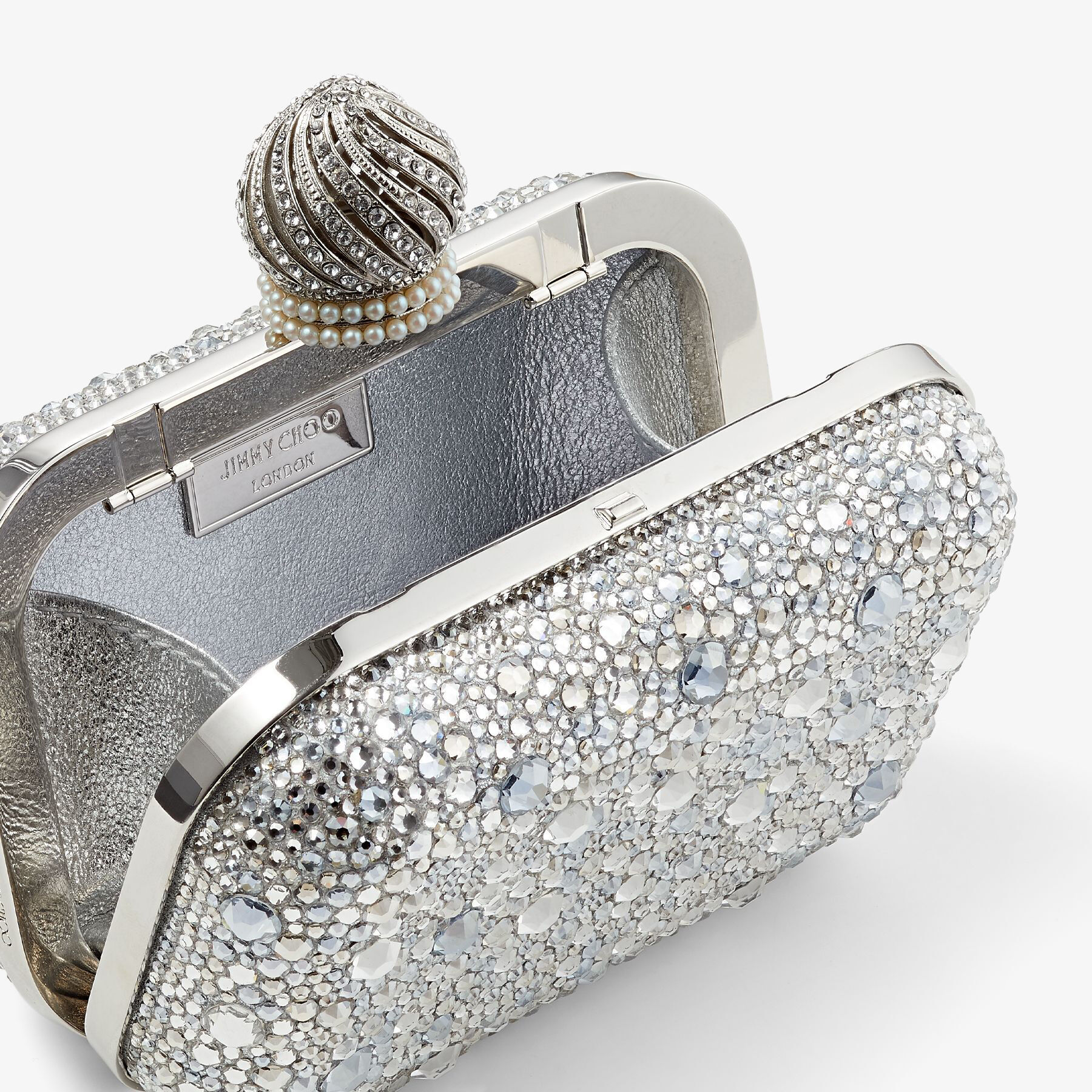Crystal Suede Mini Bag with Crystal Dome Clasp | MICRO CLOUD