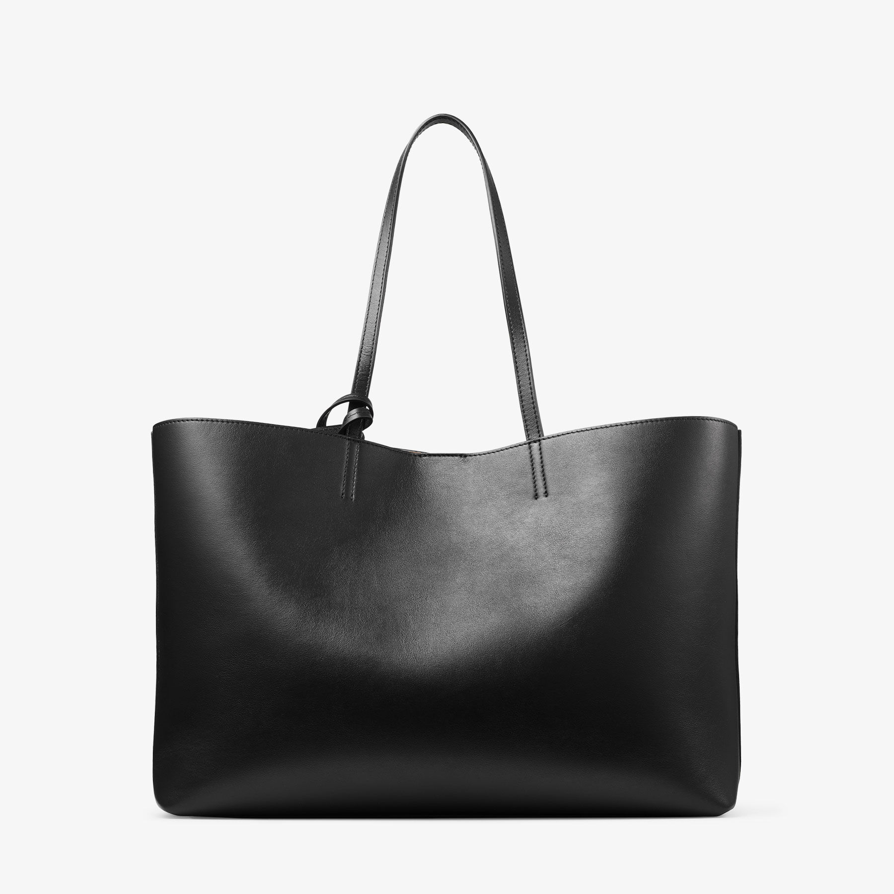 Nine2Five East-West | Black Smooth Calf Leather Tote Handbag