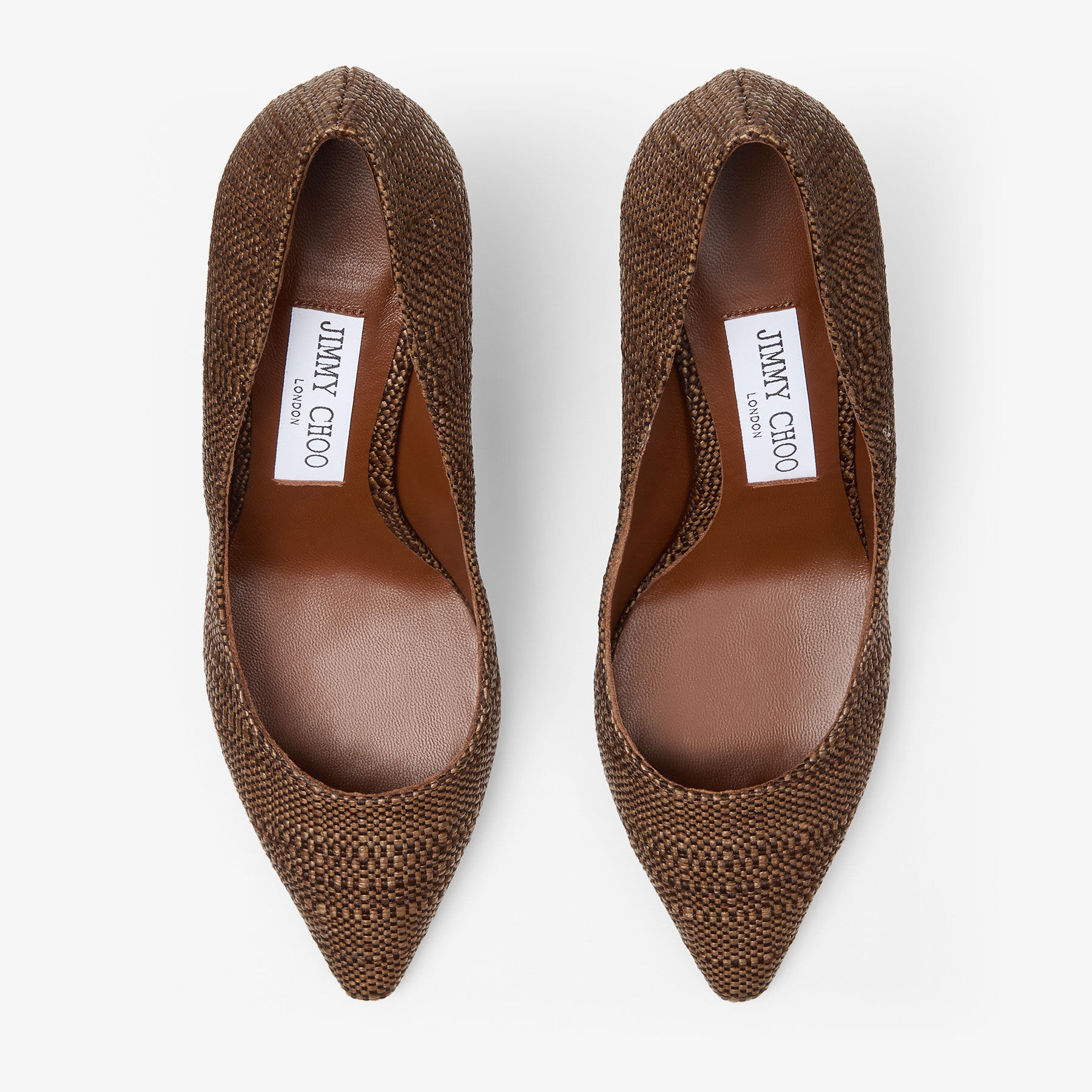 Romy 85 | Tan Fine Raffia Pumps | JIMMY CHOO