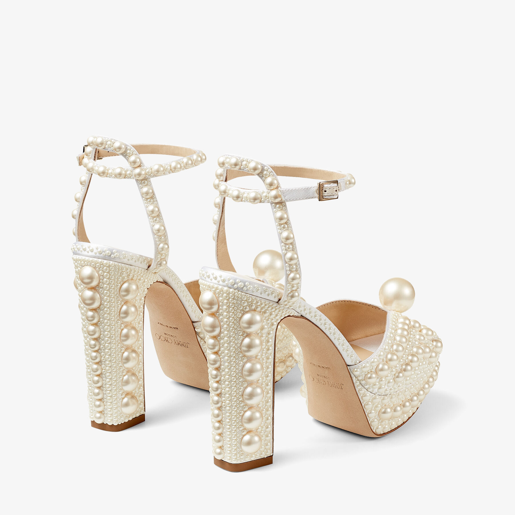 Sacaria 120 | Bridal White Satin Platforms | JIMMY CHOO UK