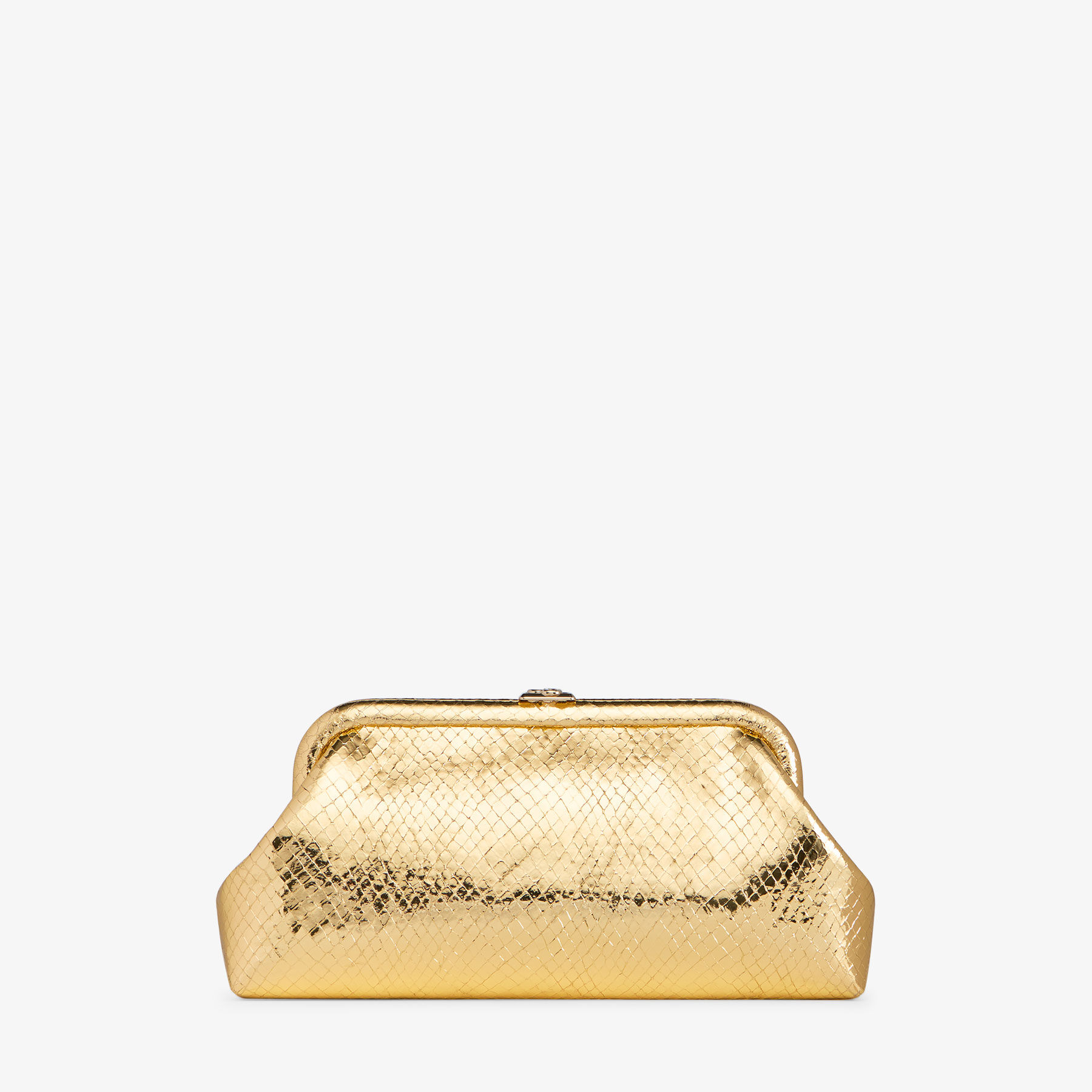 Skylar |Gold Candy Wrap Leather Clutch with Square JC Clasp