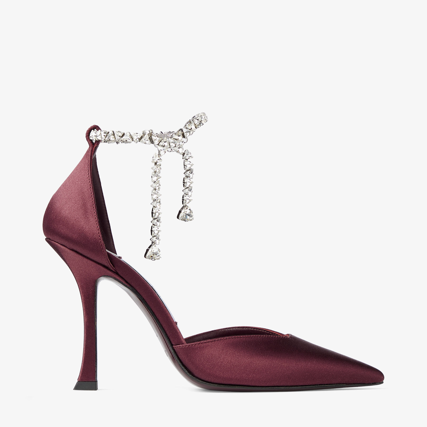 Stevie 100 | Deep Merlot Satin Pumps | JIMMY CHOO