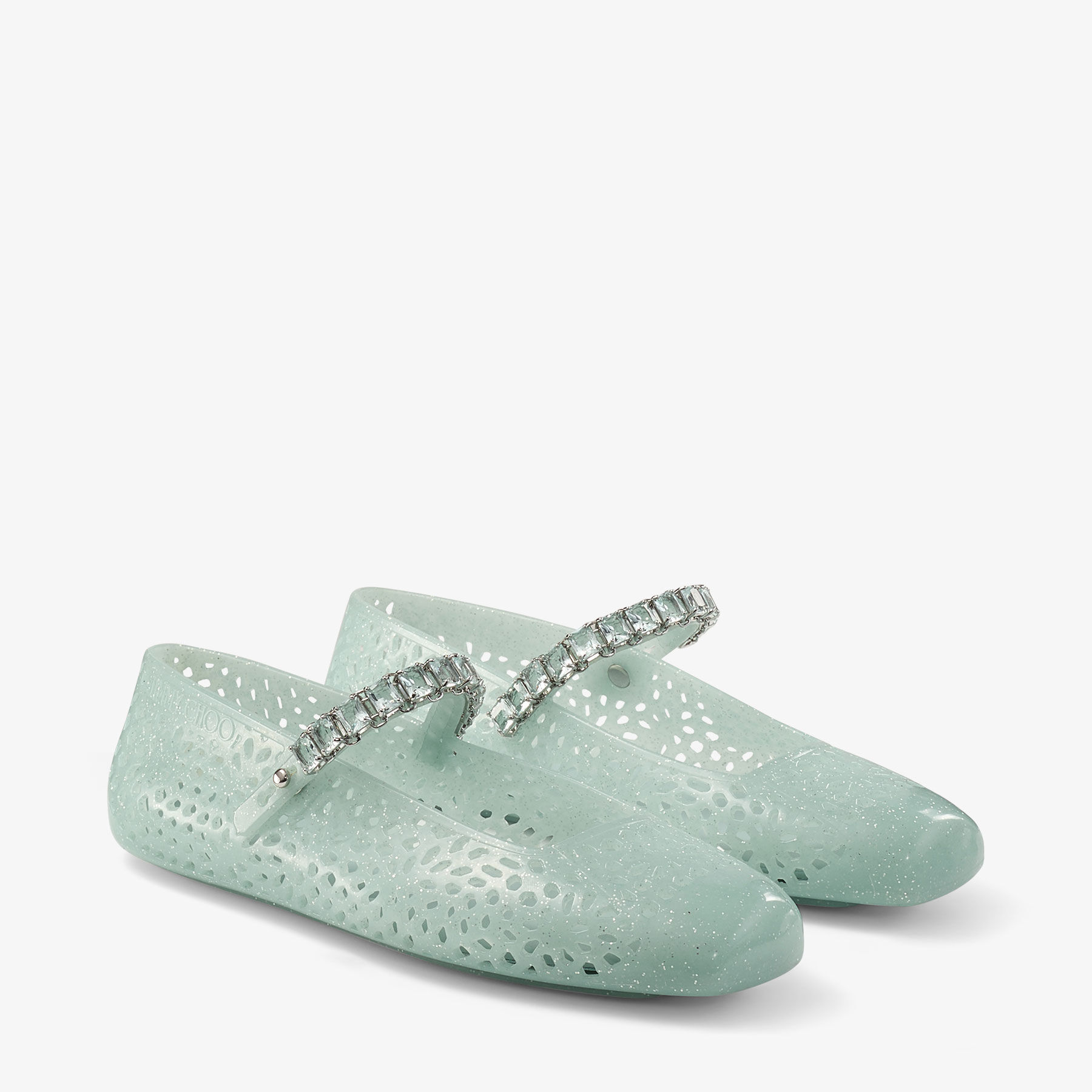 The Jelly | Light Verde Jelly Ballerina Flats with Crystal
