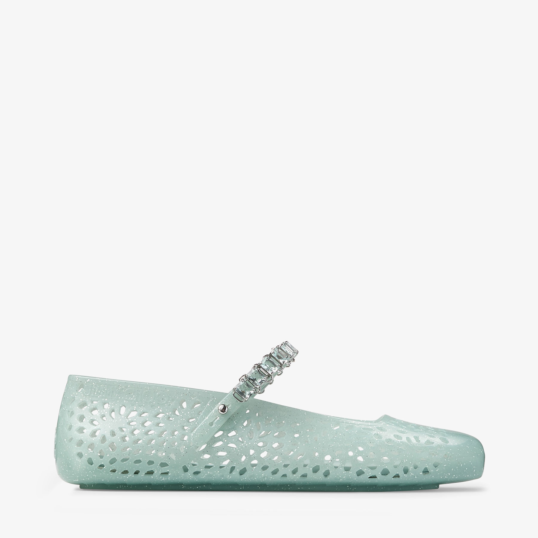 The Jelly | Light Verde Jelly Ballerina Flats with Crystal
