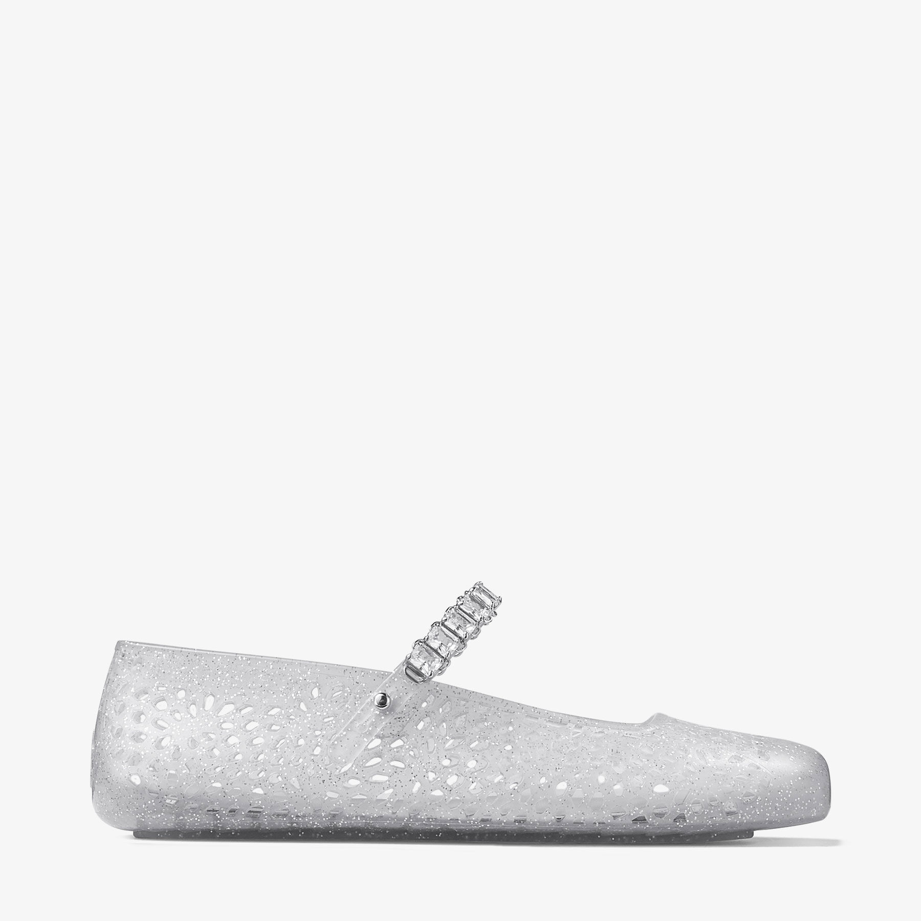 The Jelly | Clear Jelly Ballerina Flats with Crystal Embellishment
