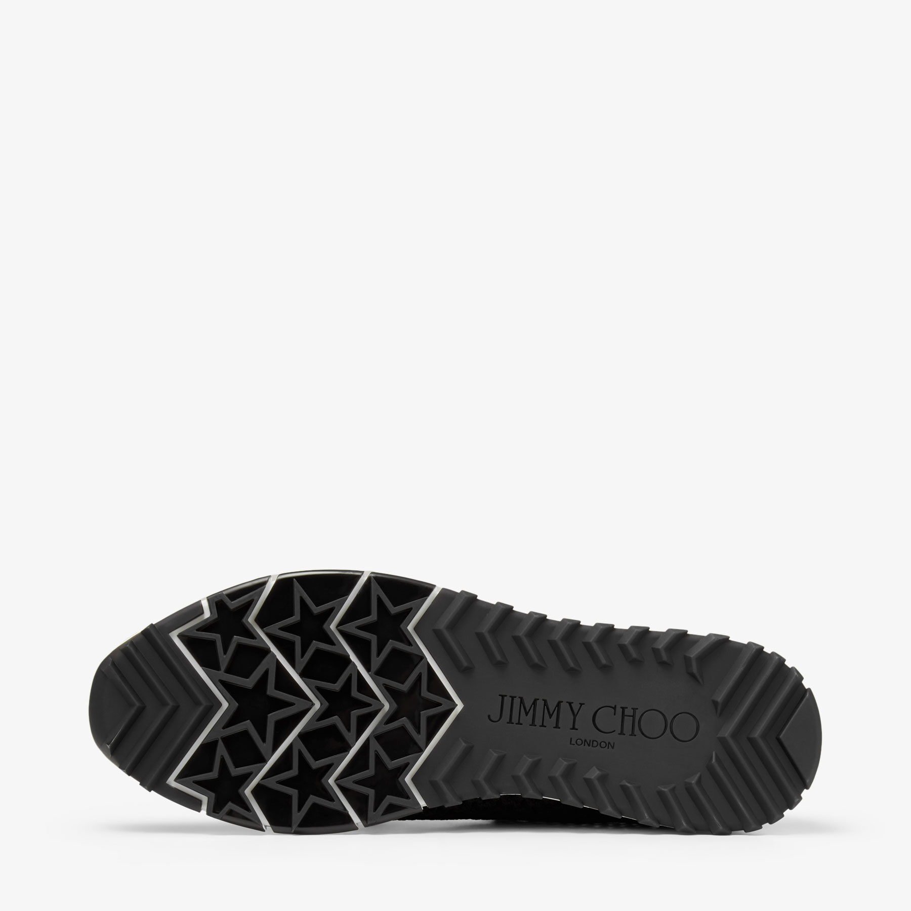 Veles | Black Crochet Knit Low-Top Trainers with Pearls | JIMMY CHOO