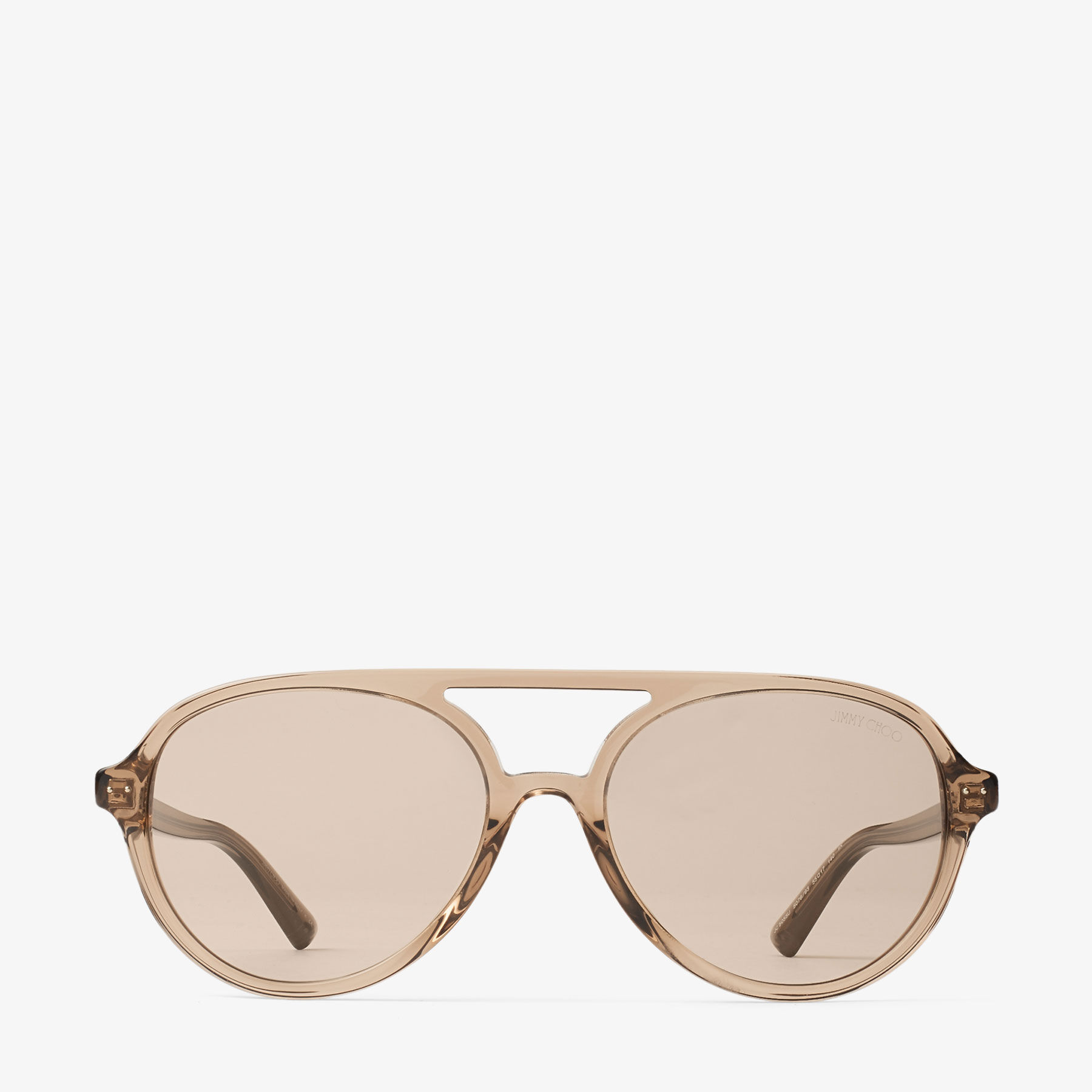 Vira | Transparent Tan Aviator Sunglasses | JIMMY CHOO