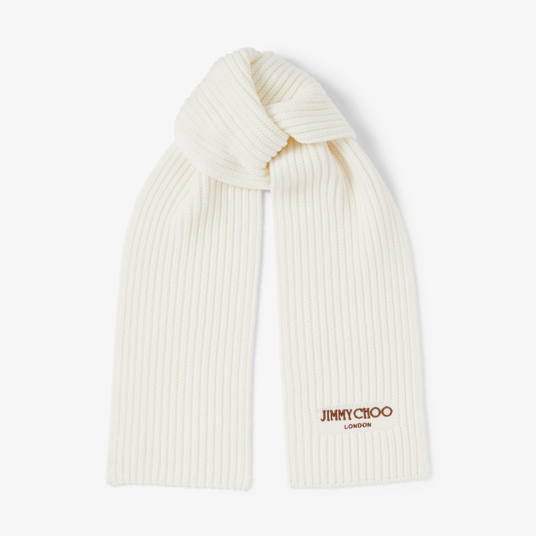 YUKI FUJISAWA | Knit scarf | WHITE×GOLD