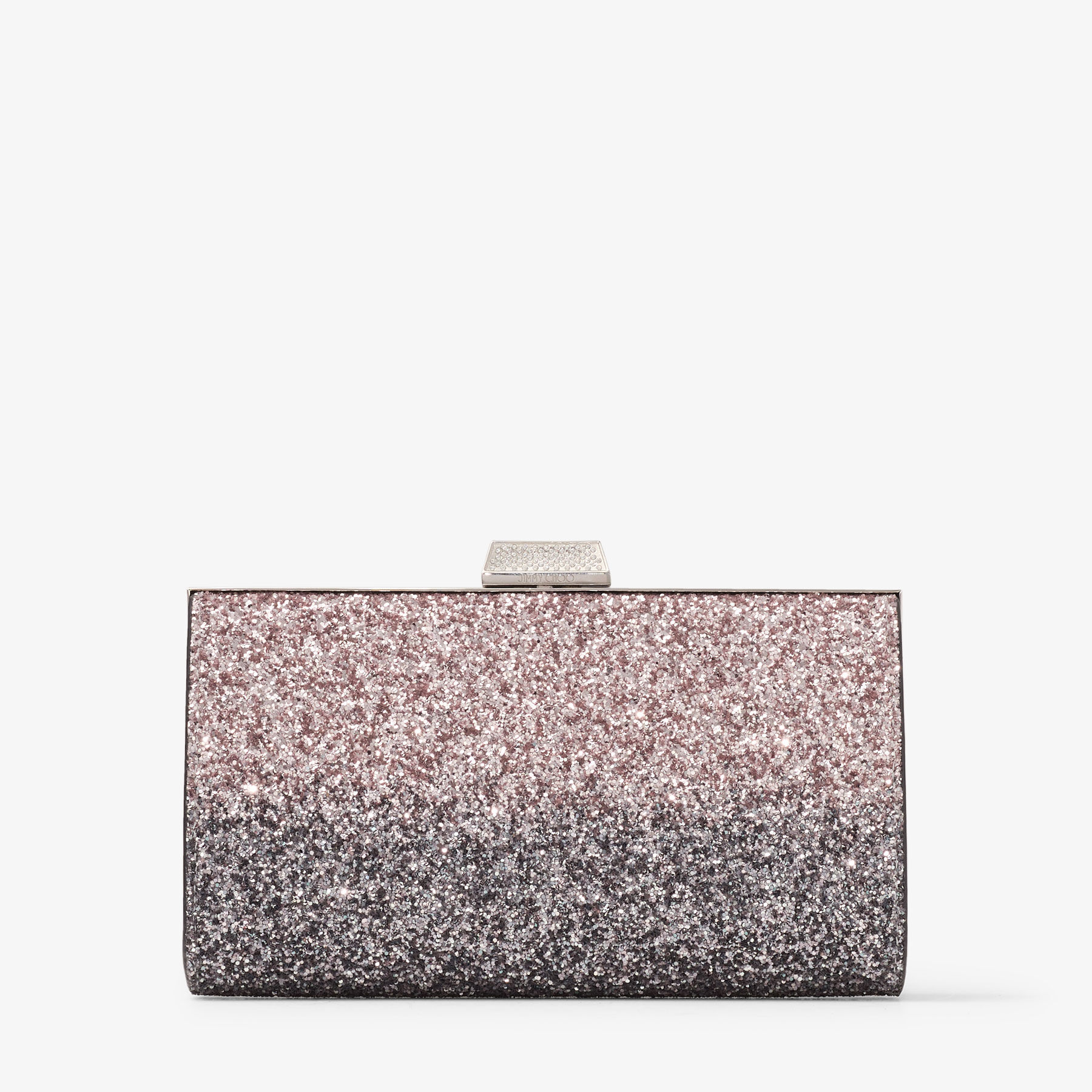 Zahra |Ballet Pink Degrade Glitter Clutch Bag | JIMMY CHOO