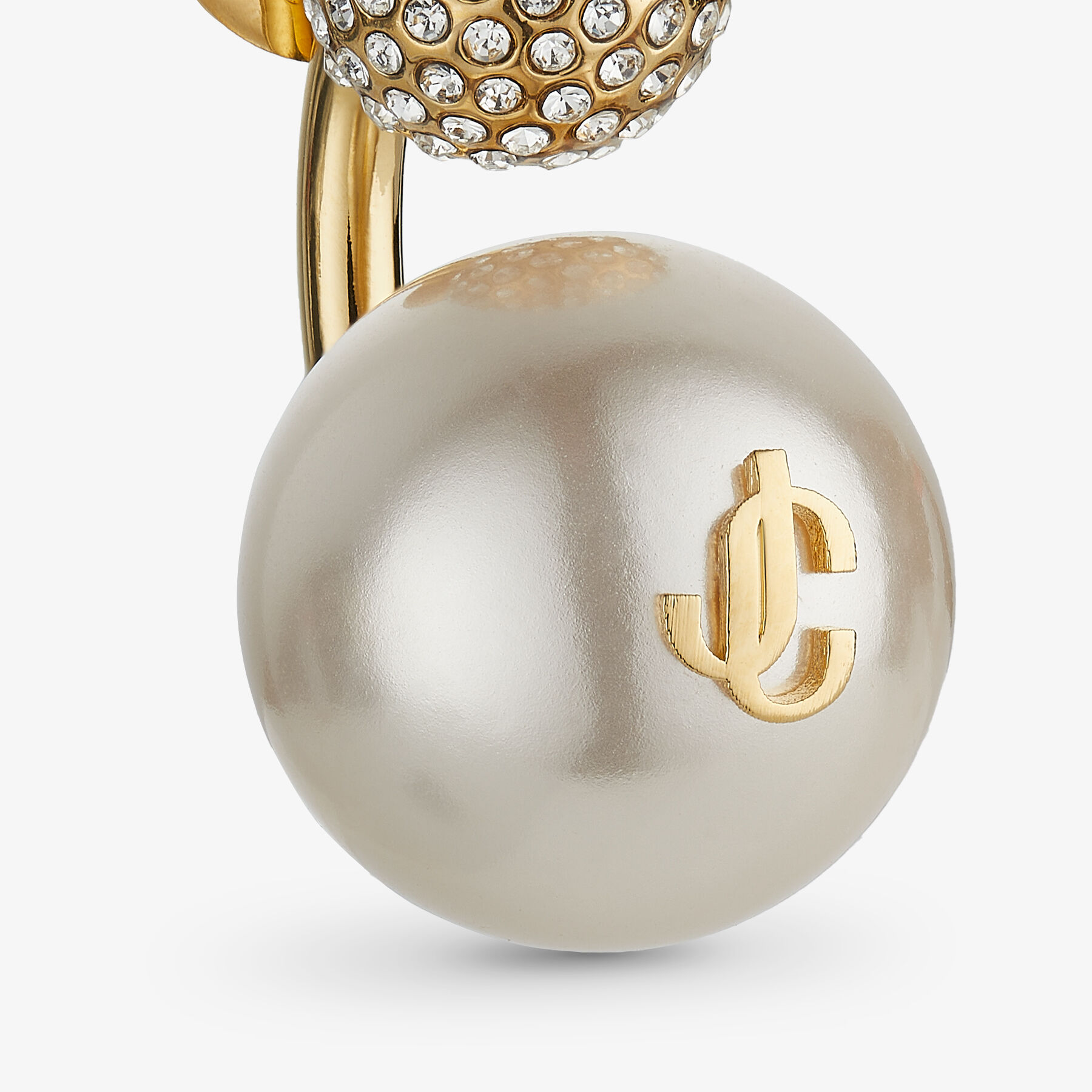AURI EARRING | パール X クリスタル付き Gold メタル仕上げ