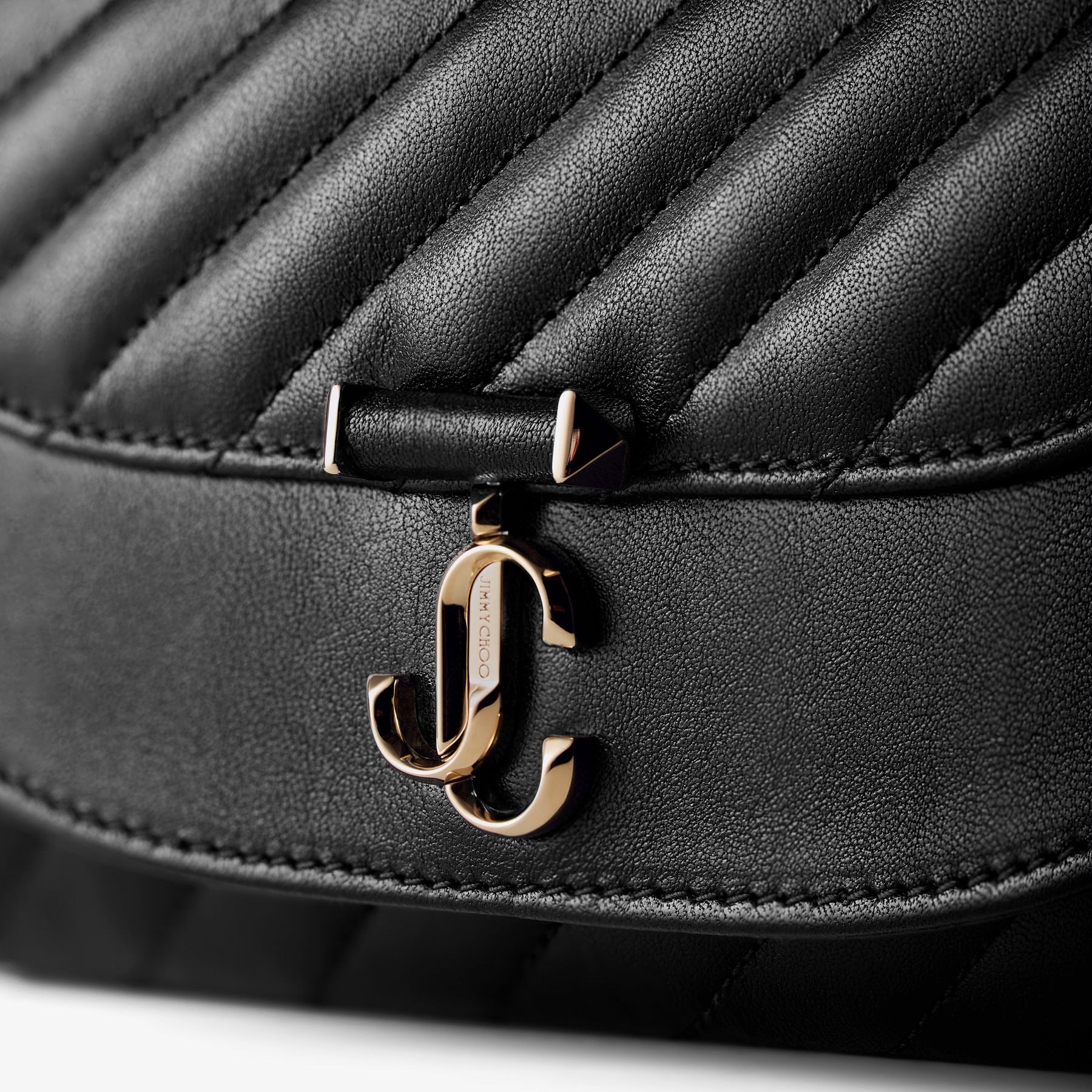 Curve Wallet With Chain | Black Quilted Biker Leather Wallet with