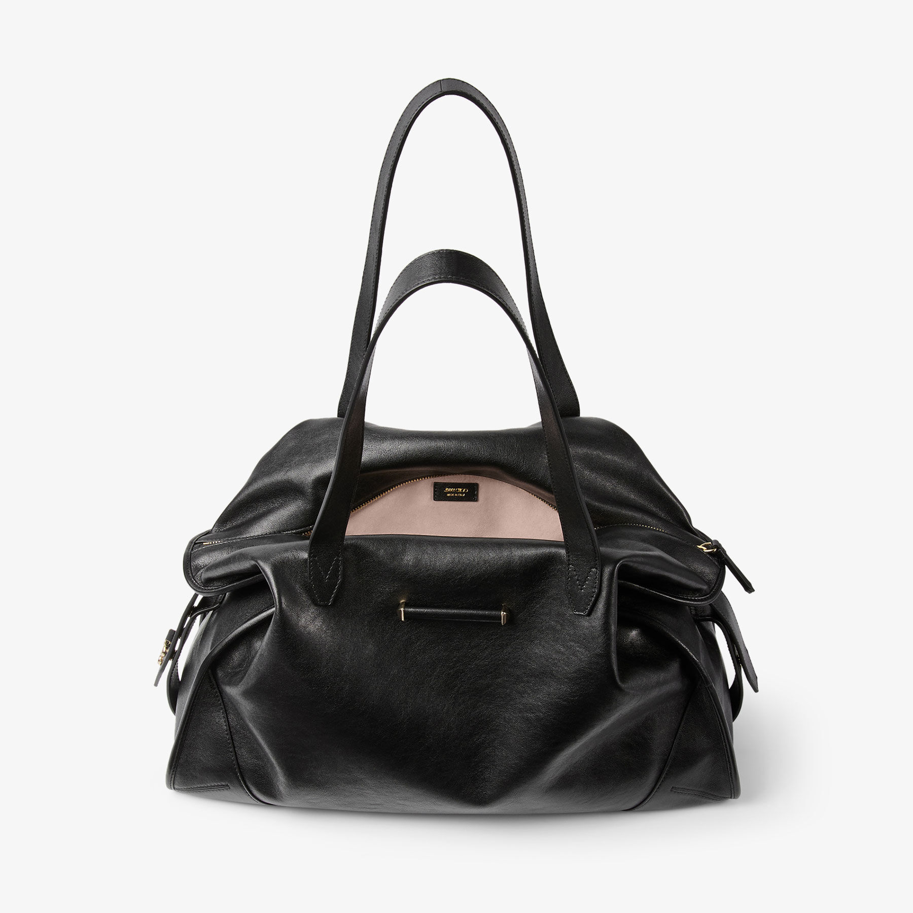専用品JIMMY CHOO バー ホールドオール ラージ 現行品トートバッグ バー ホールドオール ラージ | ブラック バイカーレザー ホールド