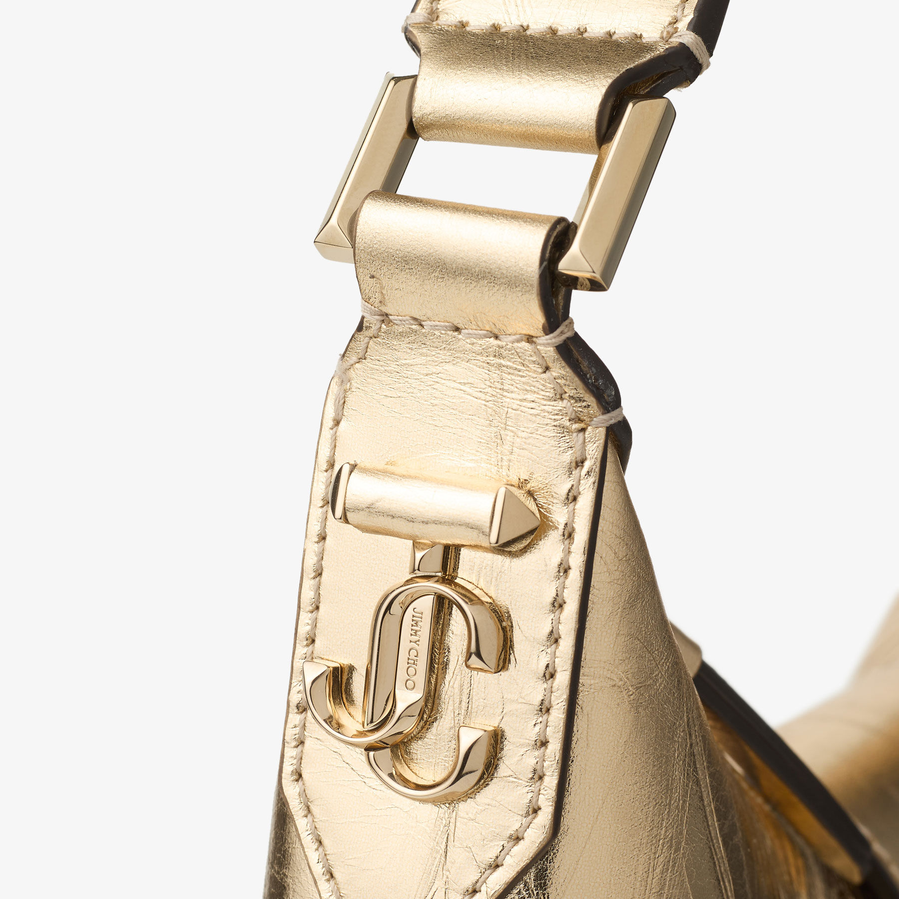 ジミーチュウ　ショルダーバッグ　ゴールド値下げ JIMMY CHOO ジミーチュウ ソフトミニ レベル ショルダーバッグ レザー