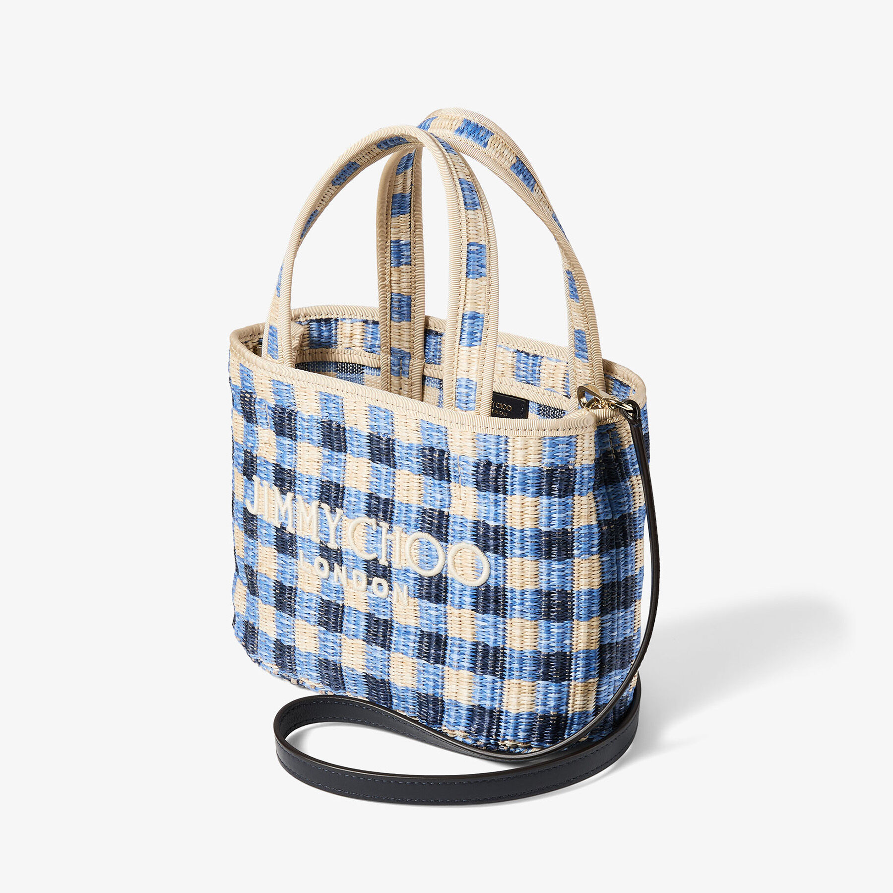 ジミーチュウ ビーチトート イースト ウエスト トートバッグ レディース ベージュ×ホワイト【中古】【新入荷】 † JIMMY CHOO - ジミーチュウ ビーチトート イースト ウエスト トート