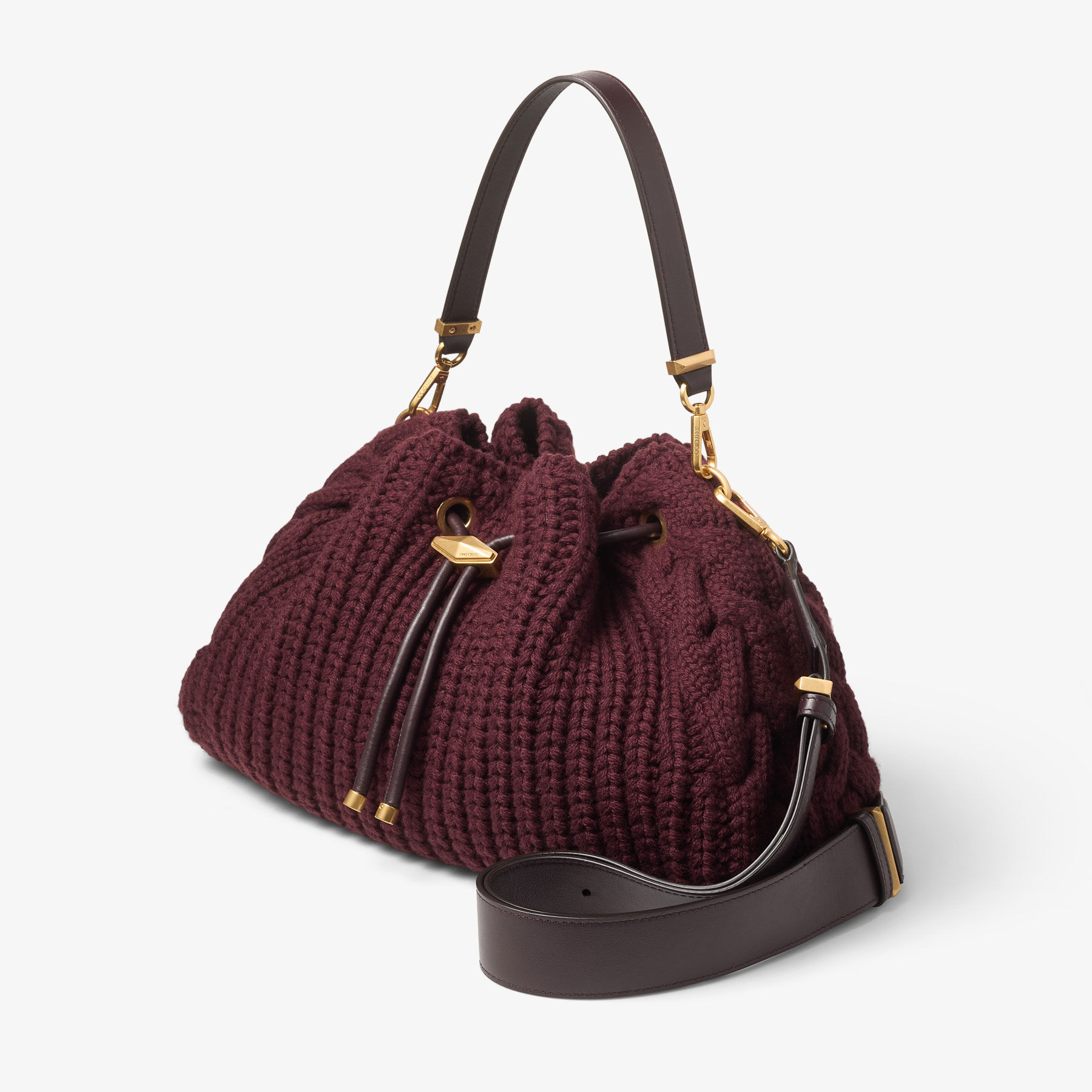 シンチ M | ディープメルロー ニットウール バケットバッグ | ジミー