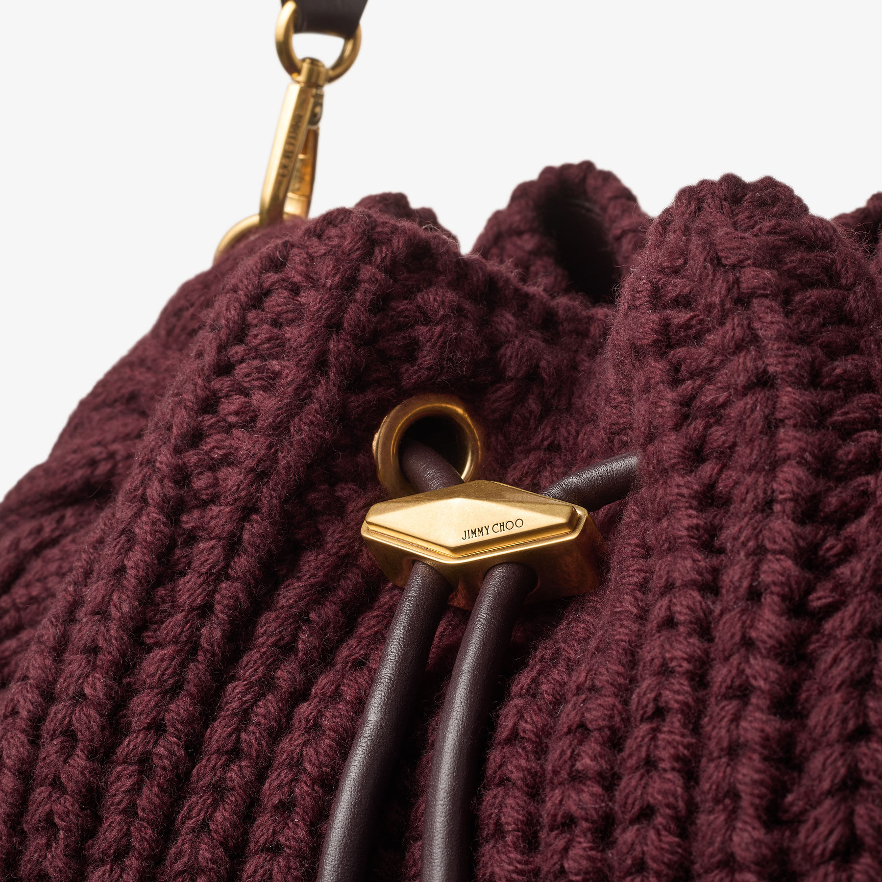 シンチ M | ディープメルロー ニットウール バケットバッグ | ジミー