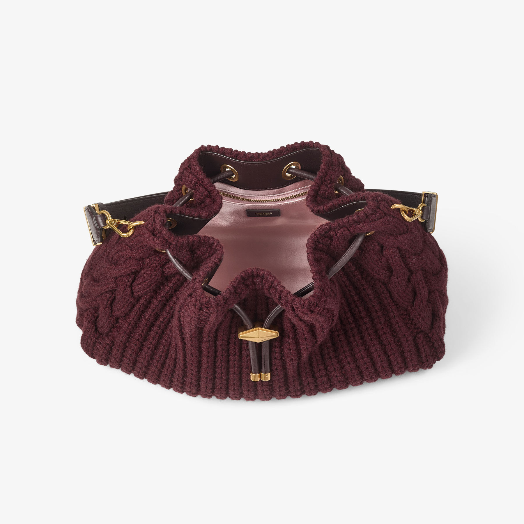 シンチ M | ディープメルロー ニットウール バケットバッグ | ジミー