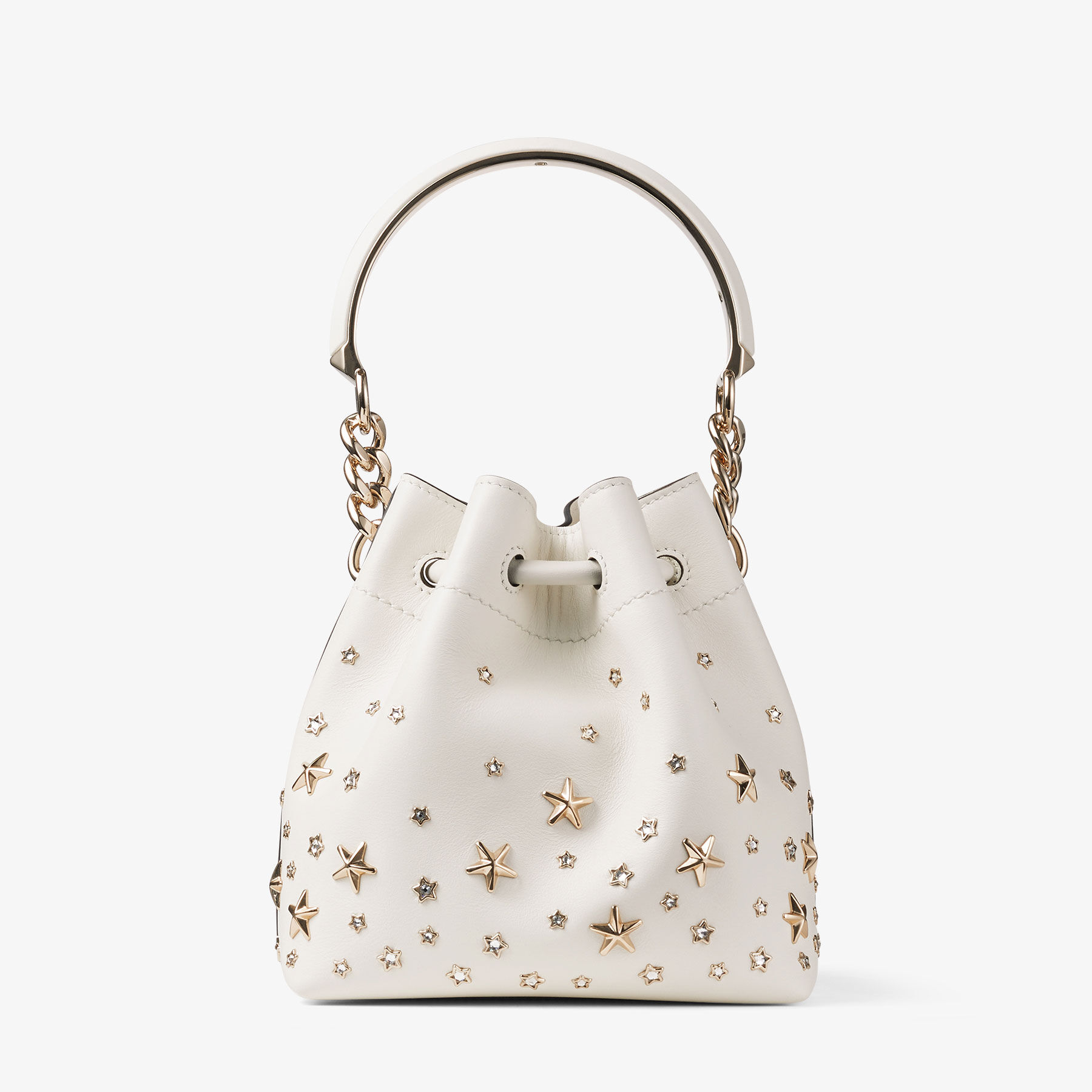 BON BON BUCKET/S｜スタースタッズ付き Latte カーフレザー