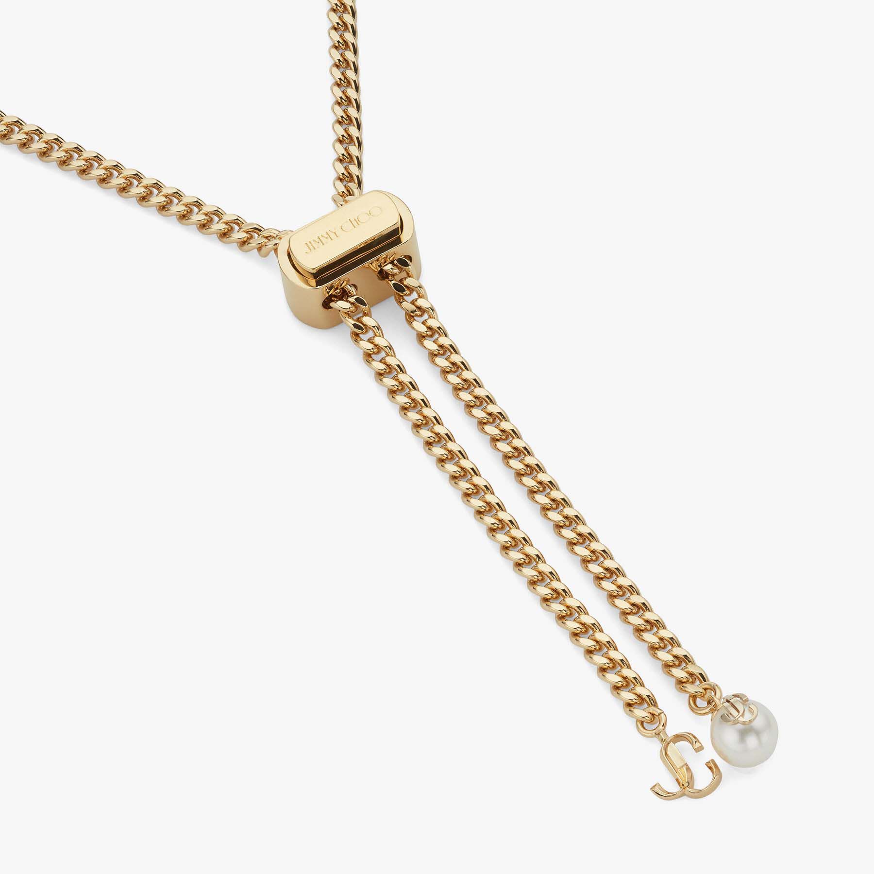 【NEW限定品】 パール X JCチャーム付き ゴールドフィニッシュメタル アクセサリー