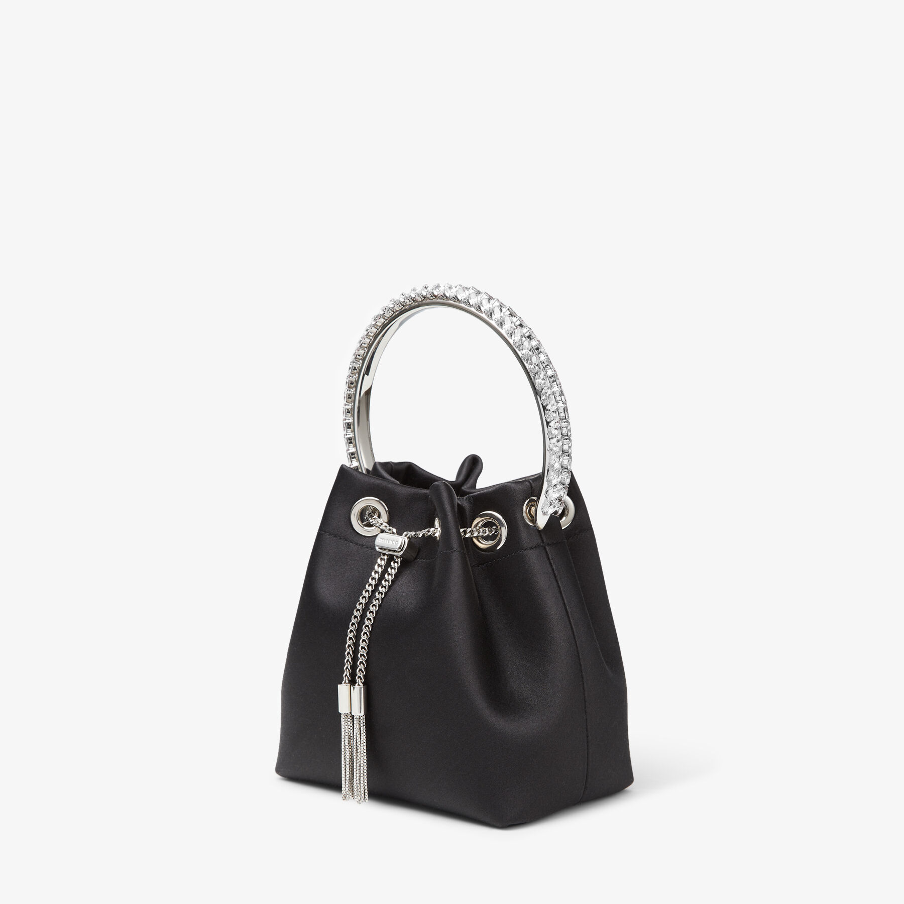Black Nappa Nappa Leather Bag with Light Gold JC Emblem