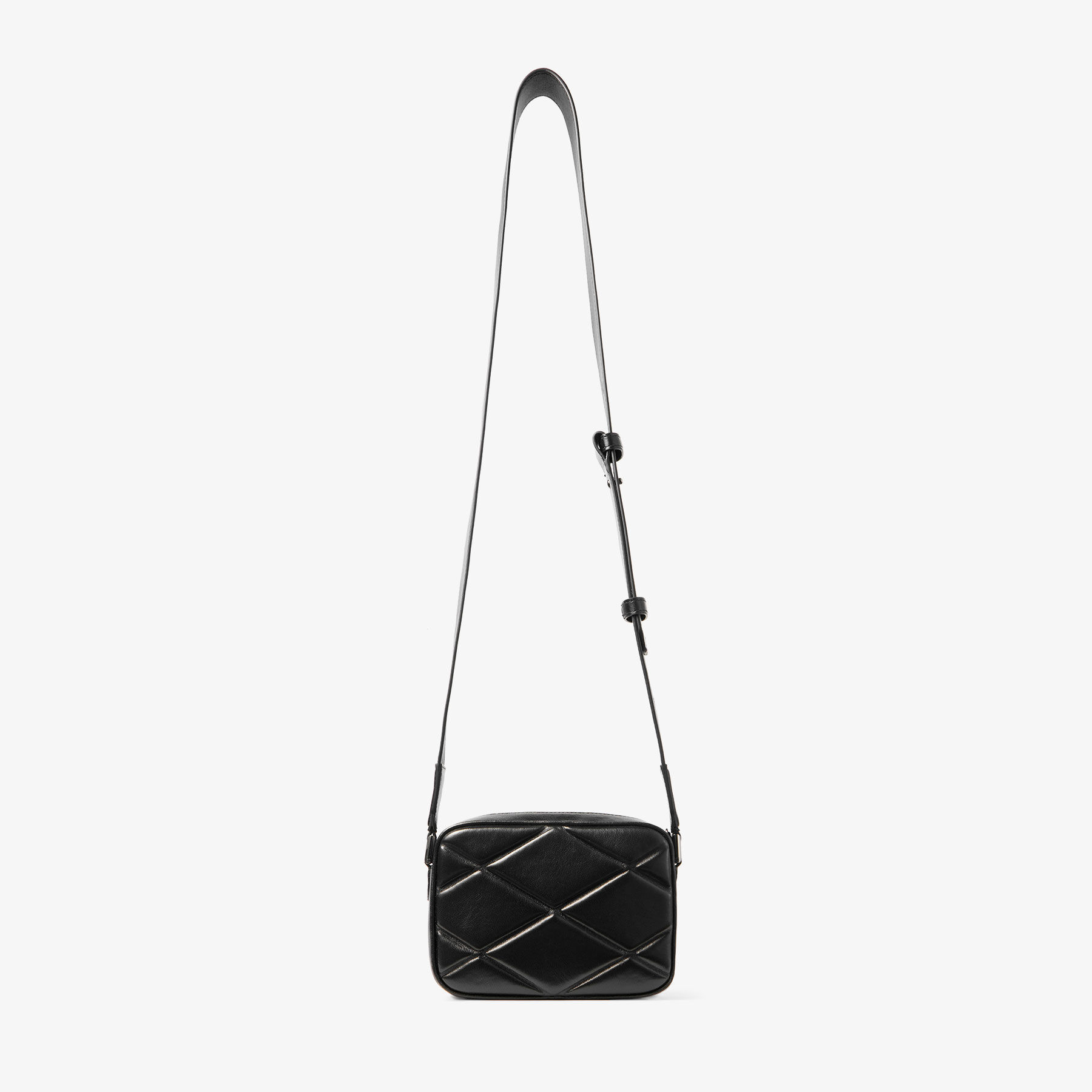 JIMMY CHOO/カメラバッグ BOX CAMERA S ナッパレザー 黒 ロゴ ボックス カメラ S | ブラック エンボス加工レザーバッグ