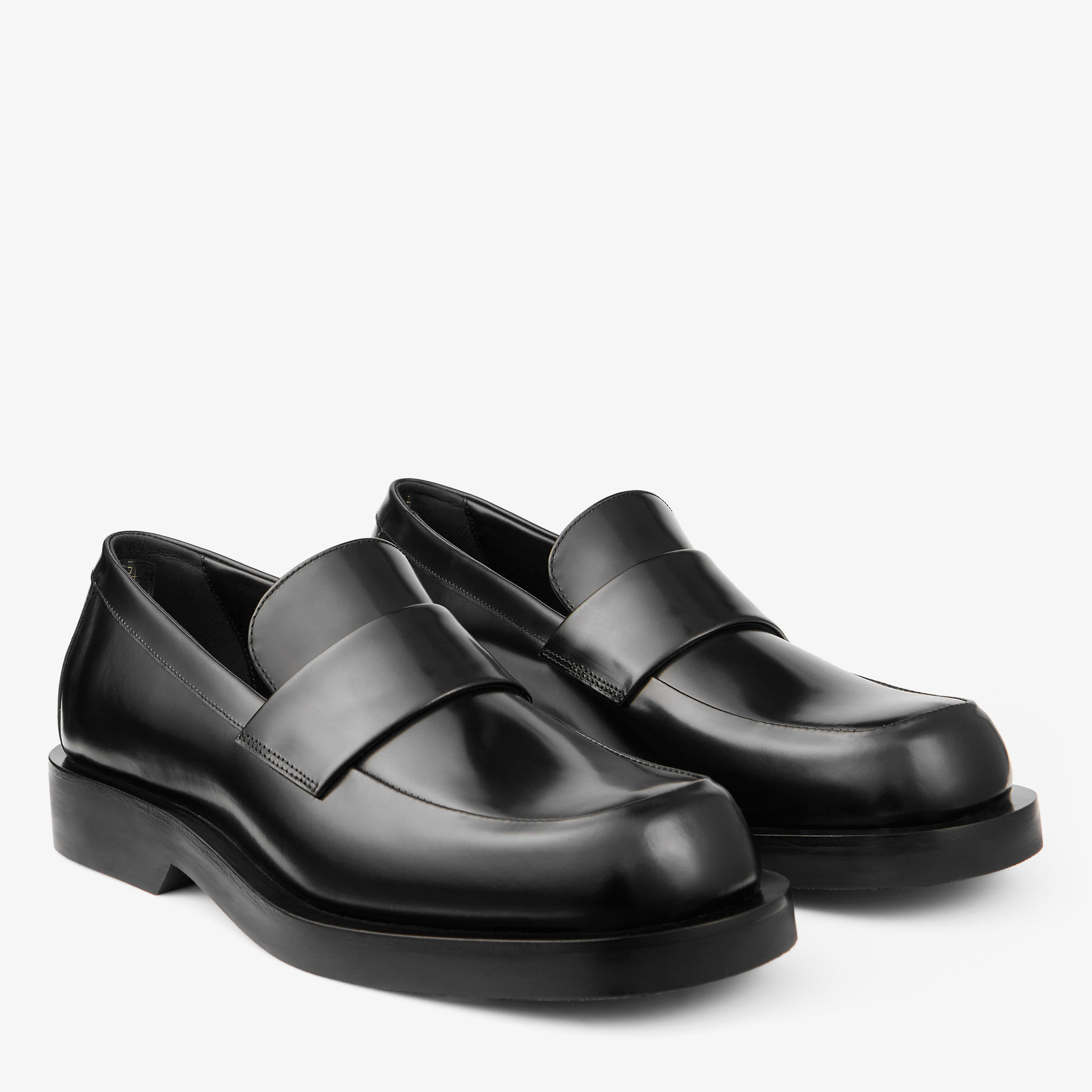 JIMMY CHOO ジミーチュウ コインローファー バイカラー 42 バフ ローファー | ブラック ボックスカーフレザー・ローファー