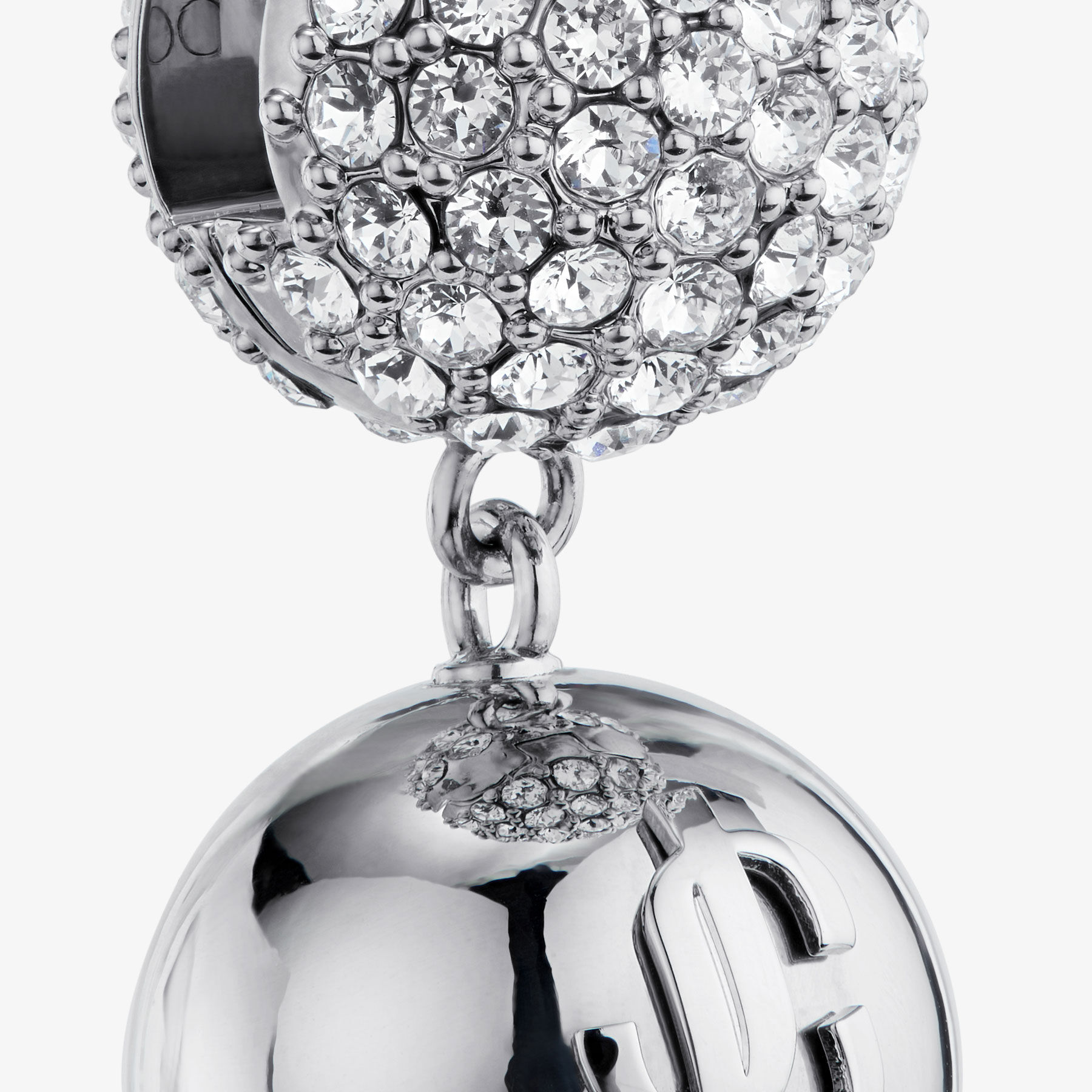 JIMMY CHOO ダブルスフィア イヤリング ダブルスフィア ピアス | シルバー クリスタル・スフィアピアス
