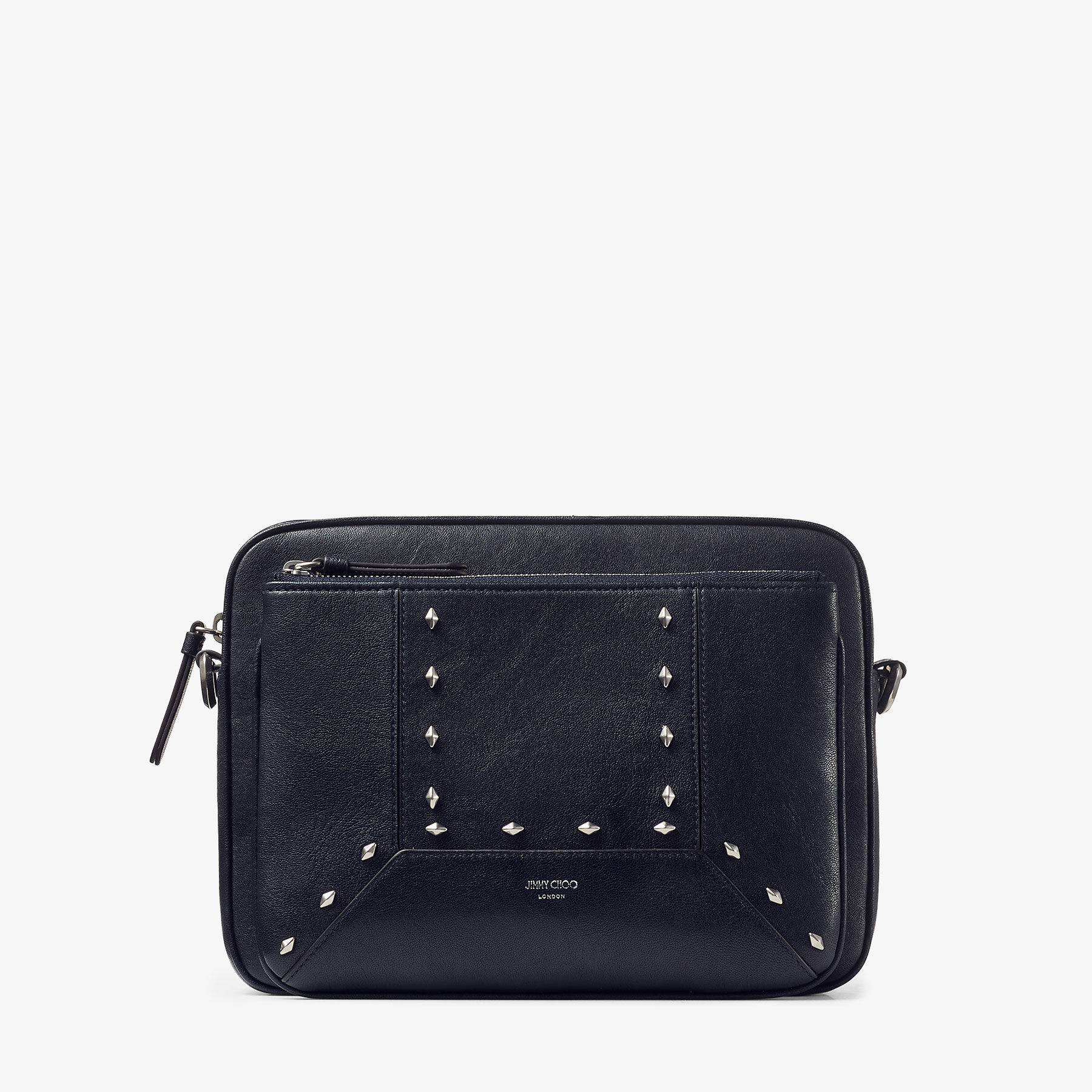 ポメチー ダイヤモンド カメラポーチ | マリン バイカーレザー・ダイヤモンド