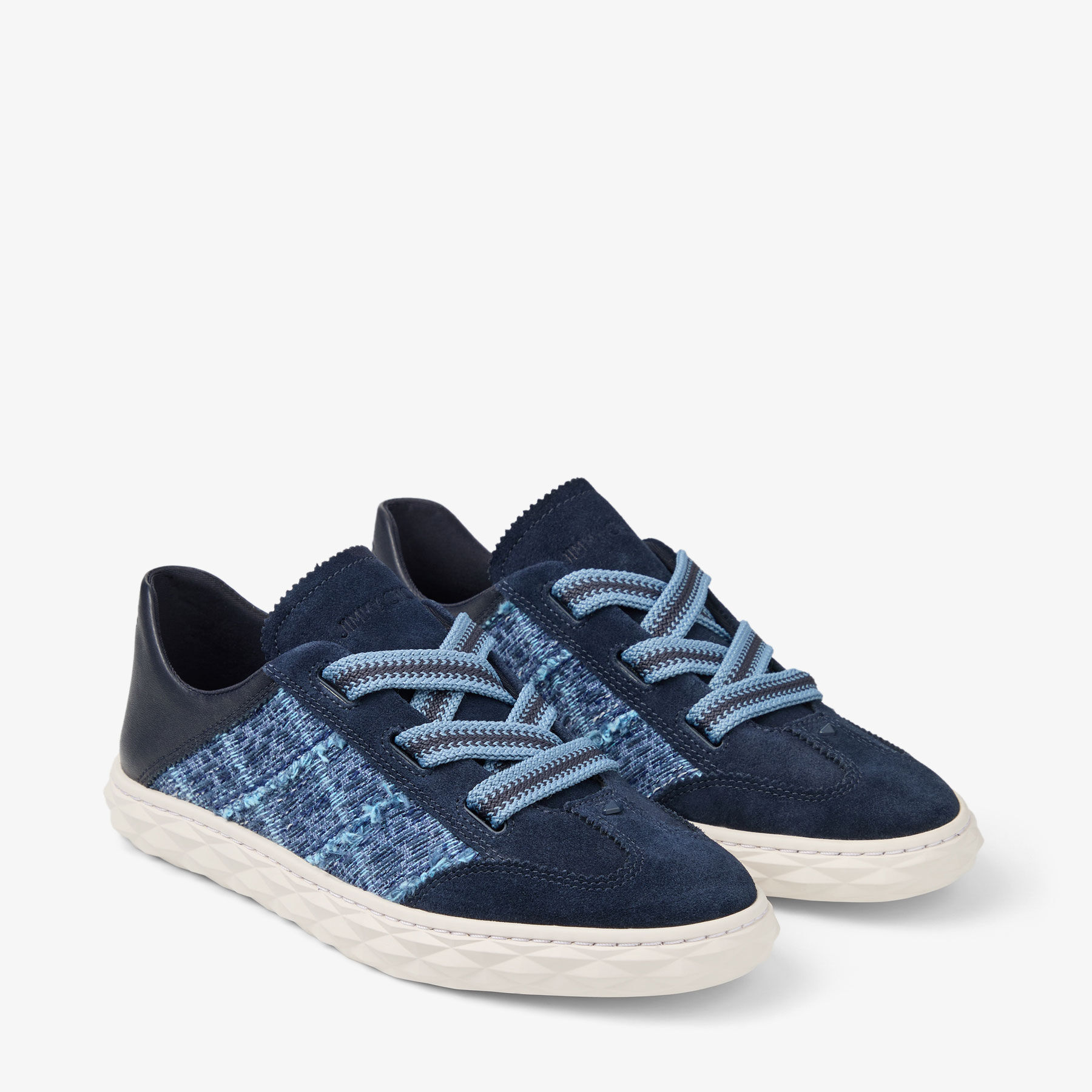 JIMMY CHOO デニムスニーカー ダイヤモンド ライト フレックス F | マリン レザーミックス / クロス