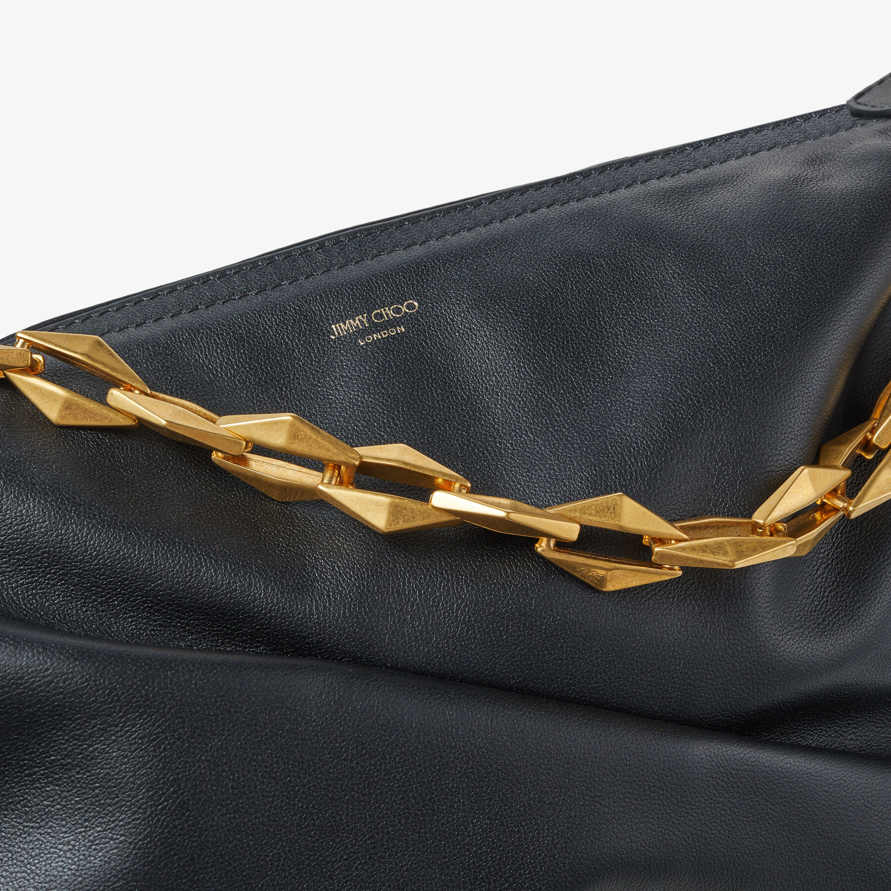 DIAMOND SOFT HOBO/S | チェーンストラップ付き ブラックソフト