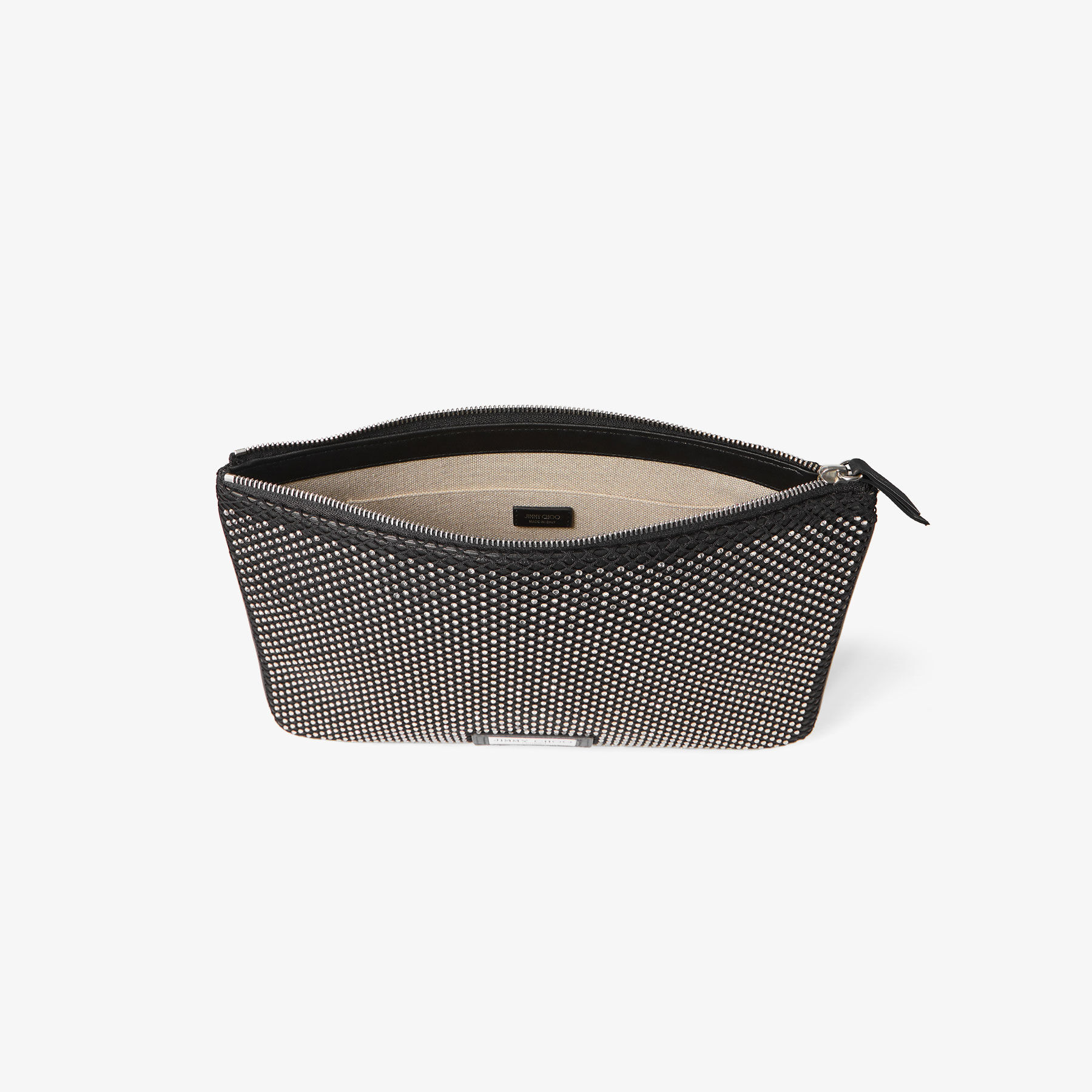 JIMMY CHOO ポーチ セット ダイヤモンド カメラ ポーチ |シルバー ヴィンテージメタリック