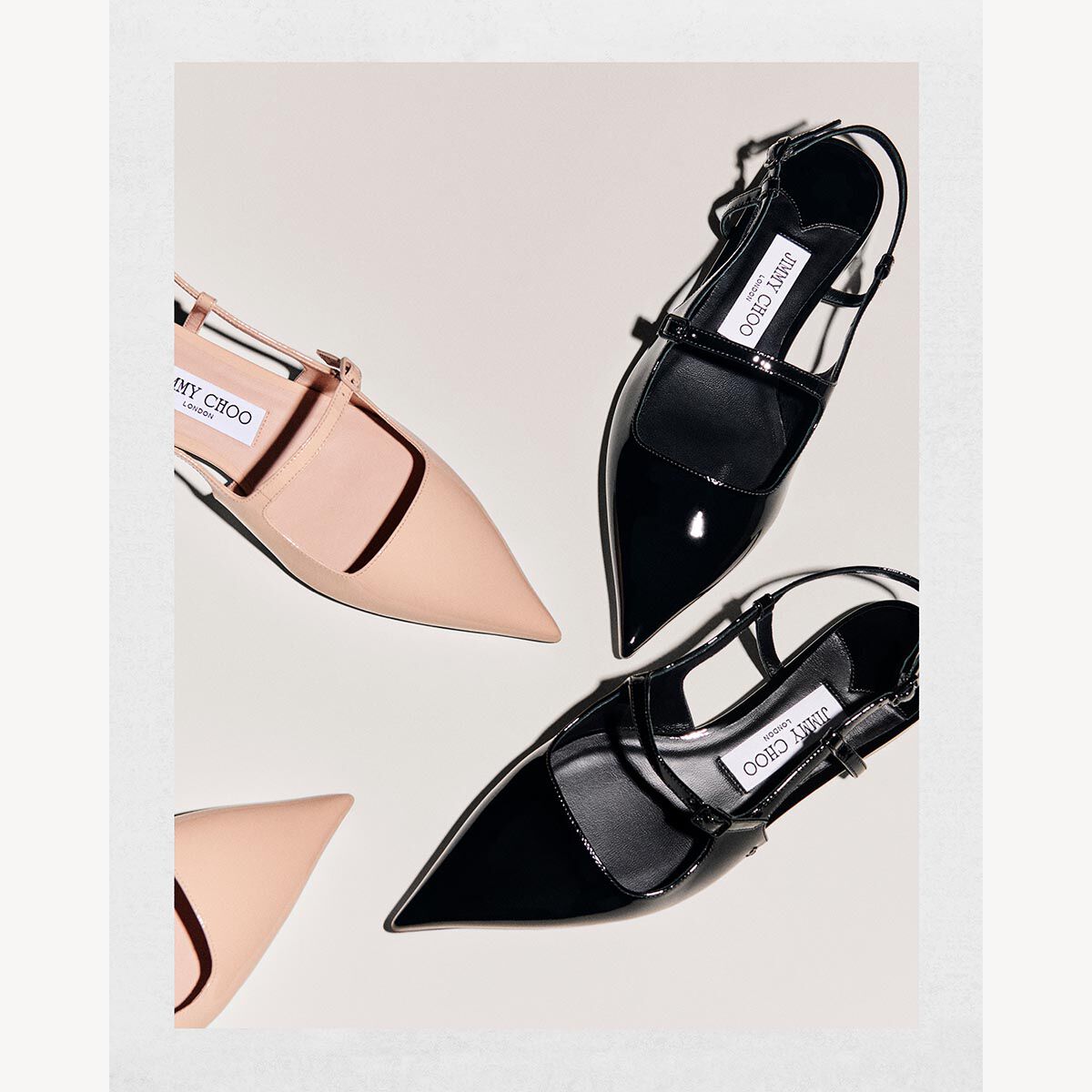 ELME FLAT | パール付き ブラック ナッパレザー・フラット