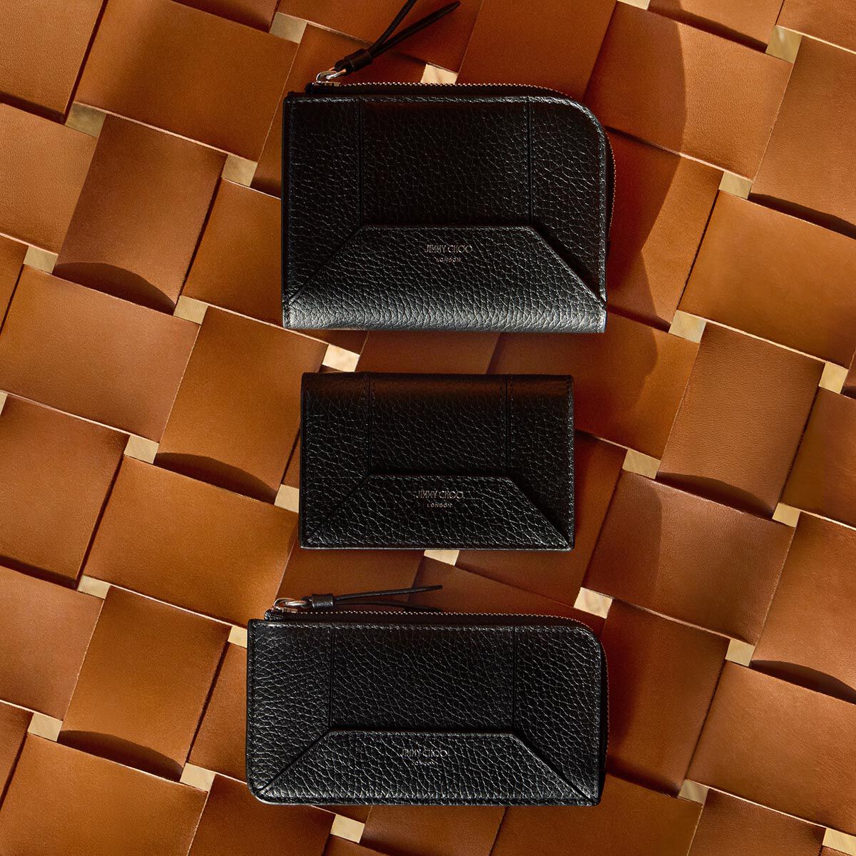 【JIMMY CHOO】ジミーチュウ ダイヤモンドコンパクトウォレットM ダイヤモンド コンパクト ウォレット M |ブラック グレイニー