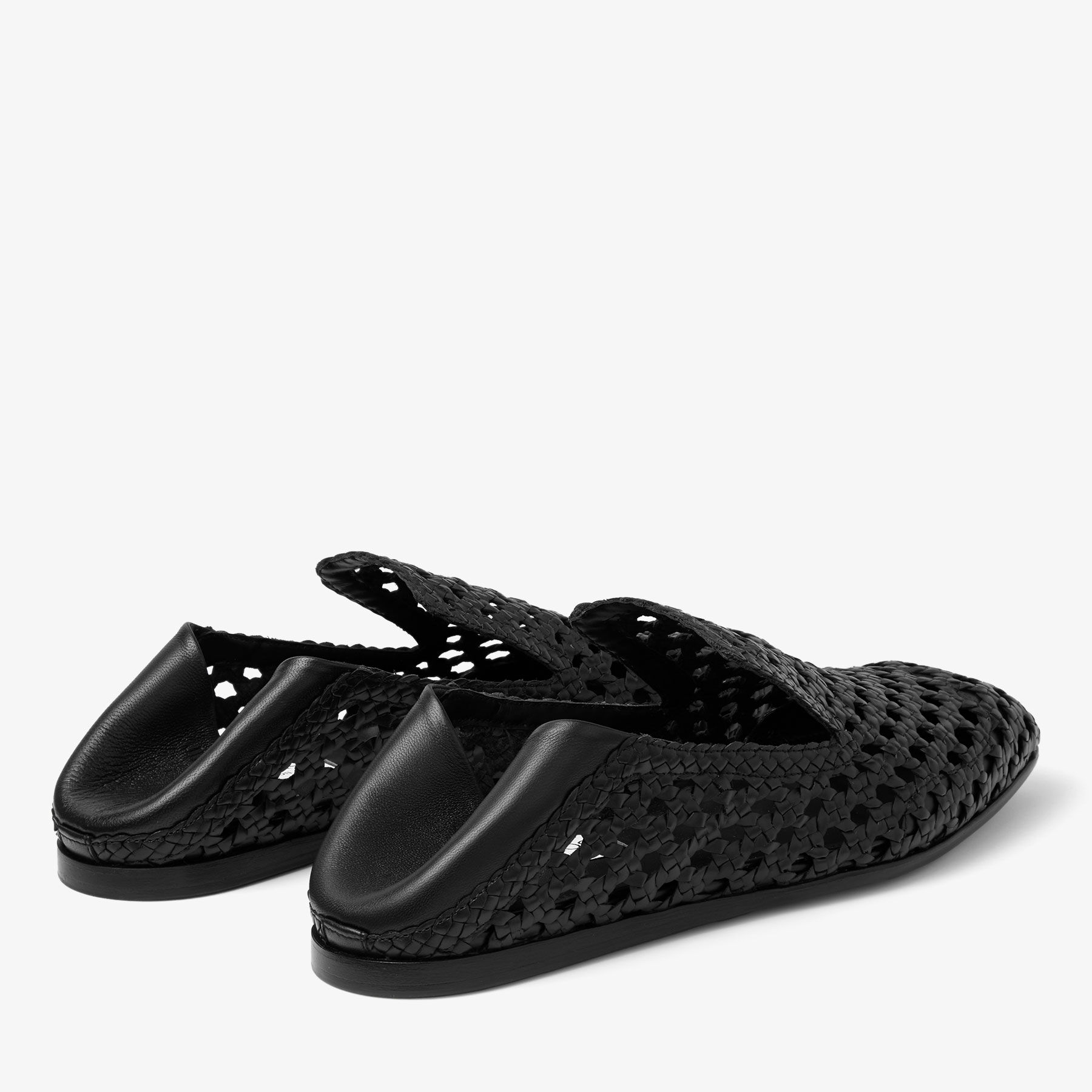 JIMMY CHOO【新品未使用】メンズ スリッパ エリオット スリッパ M | ブラック ウーブン レザースリッパ | ジミー