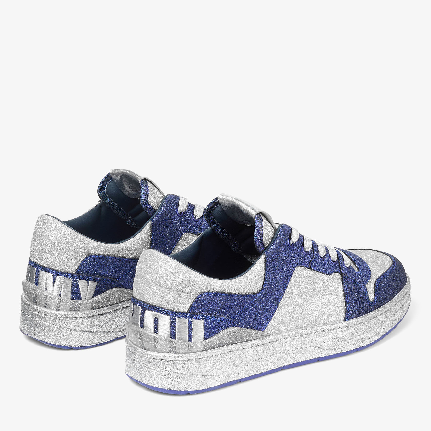 JIMMY CHOO】ロゴ シルバーグリッター スニーカー (Jimmy Choo