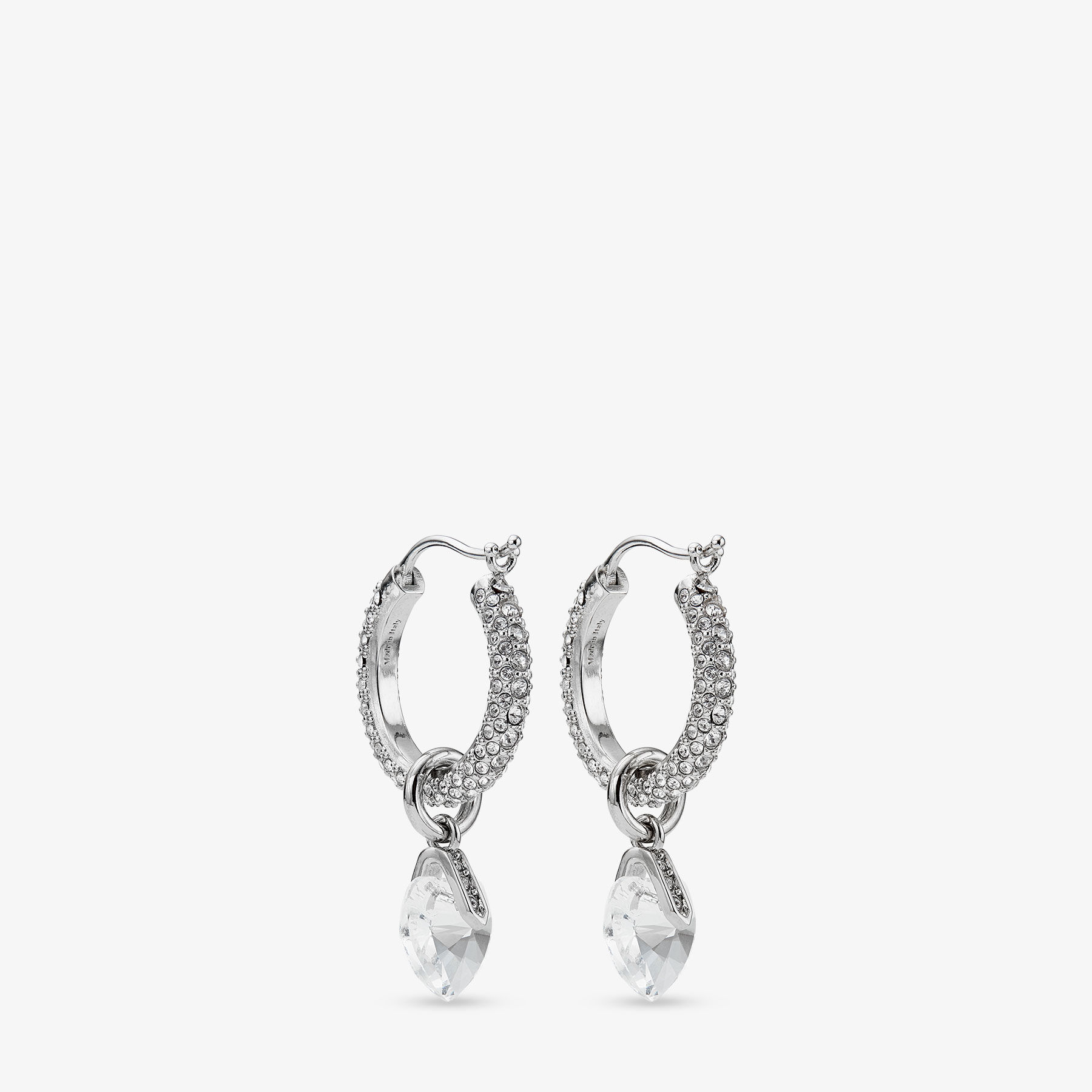 Heart Hoops | クリスタル付き Silver 仕上げハート・フープ