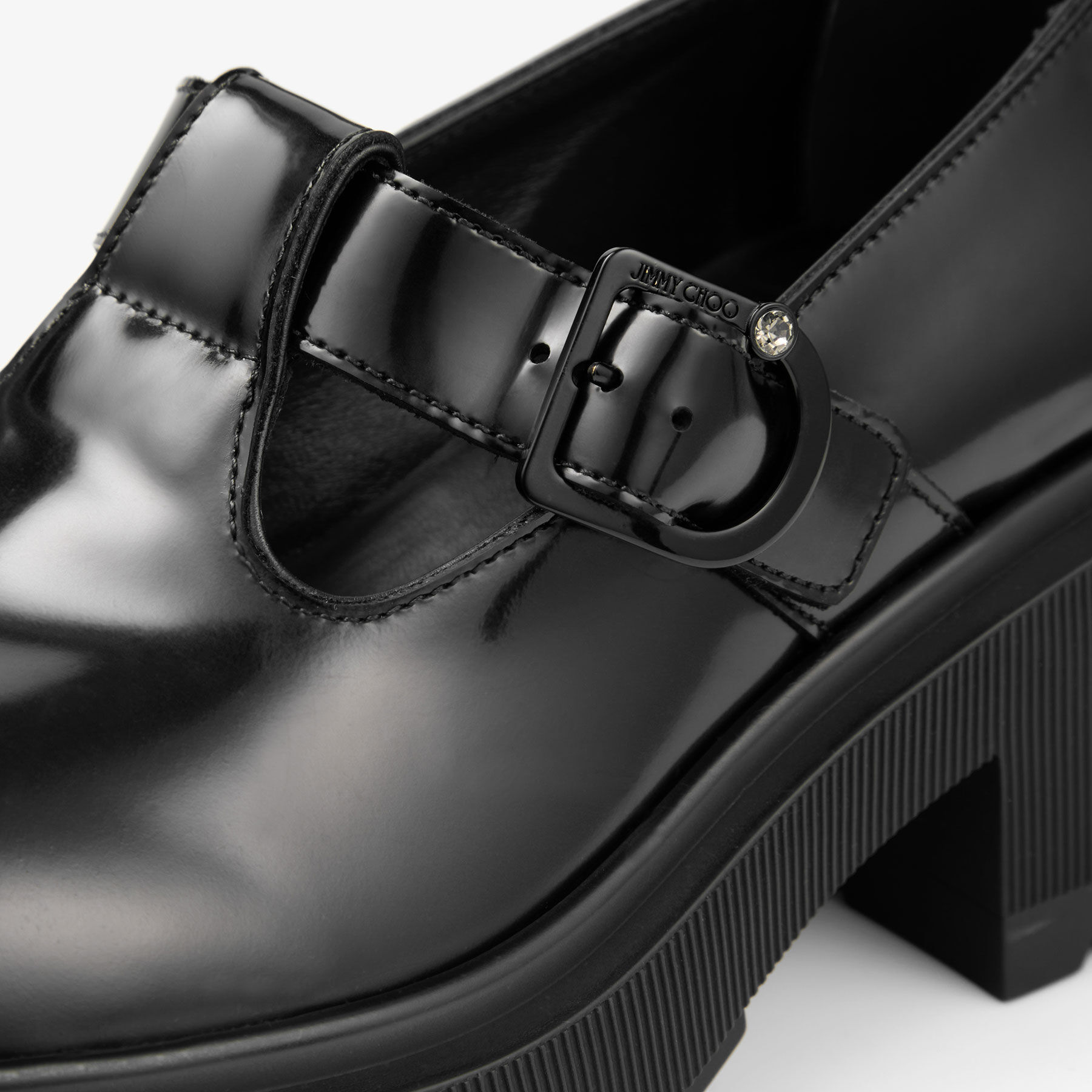 イクセン フラット | ブラック ポリッシュドカーフレザー・ローファー