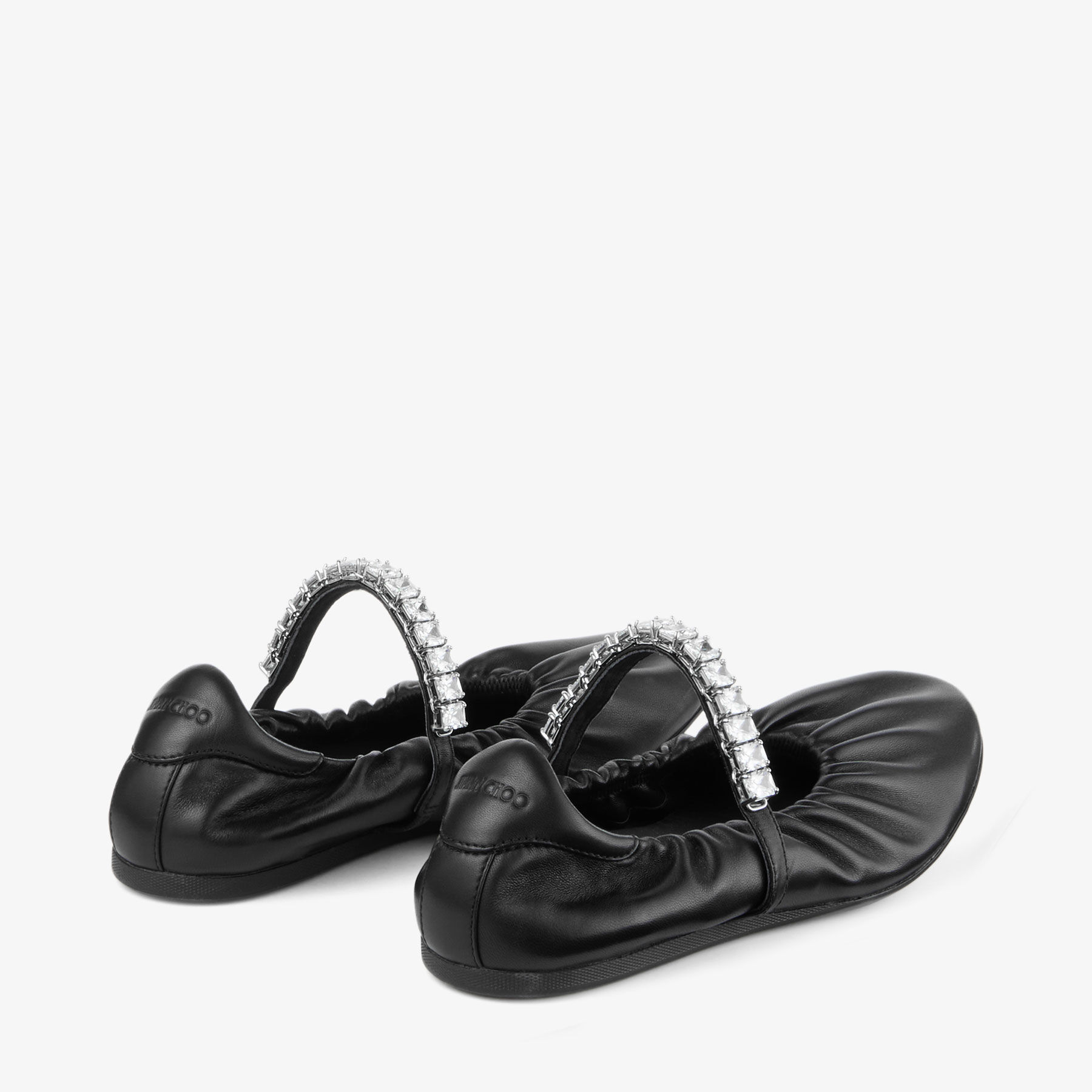 専用です‼️ JIMMY CHOO パール　ブラック フラットシューズ ジェイド バレリーナ | ブラック ソフトナッパレザー クリスタル