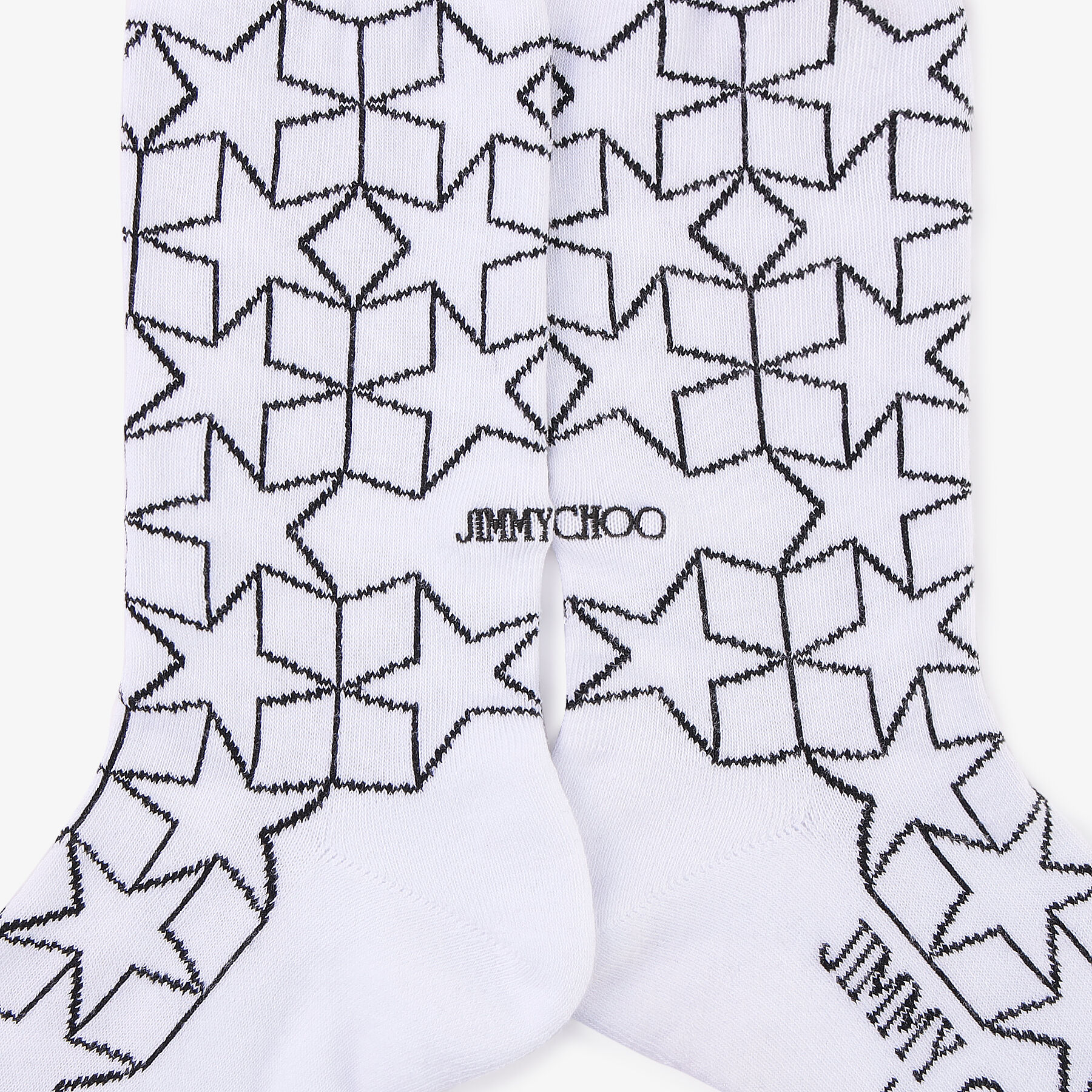 JIMMY CHOO☆ JC スターソックス M 星 ブラックホワイトミックス JC スターソックス/M | ブラックコットン・ソックス | ジミー チュウ