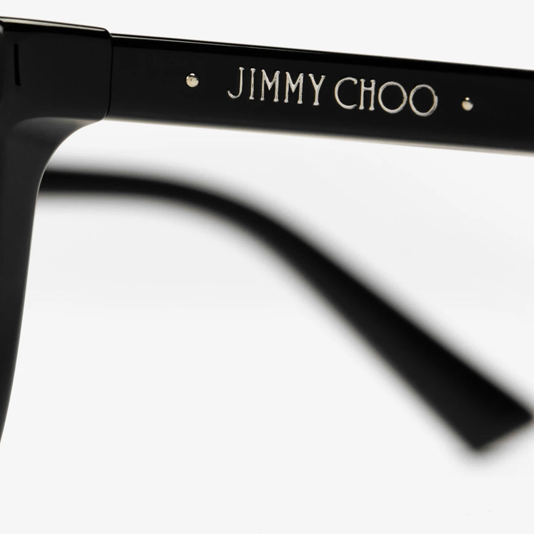 JIMMY CHOO ジミーチュウJESSIE FLAT グリッター黒 39 ジョジ | ブラック レクタンギュラーフレーム・サングラス | ジミー チュウ