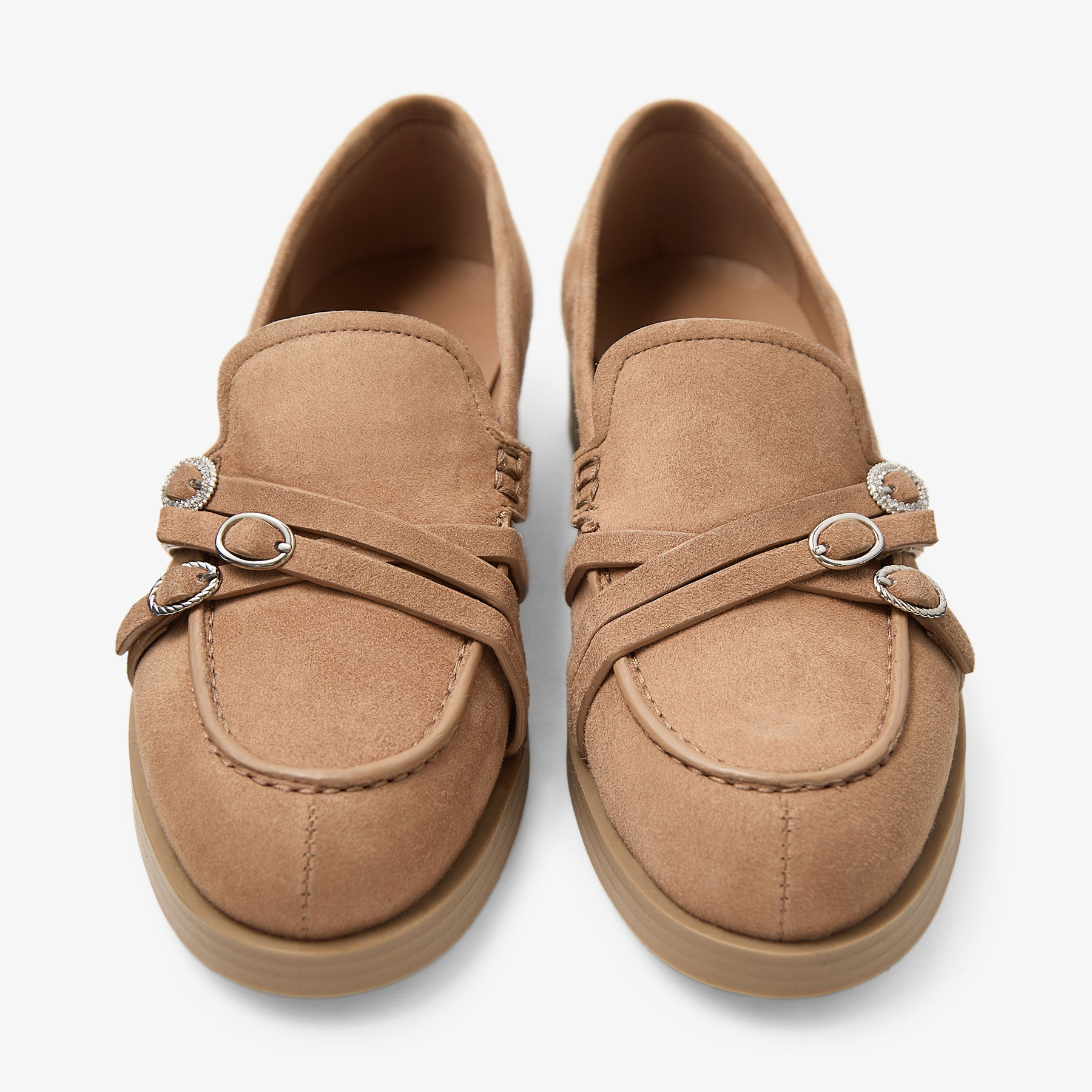 JIMMY CHOO スエード モカシン オンライン 38.5 ブラウン JIMMY CHOO