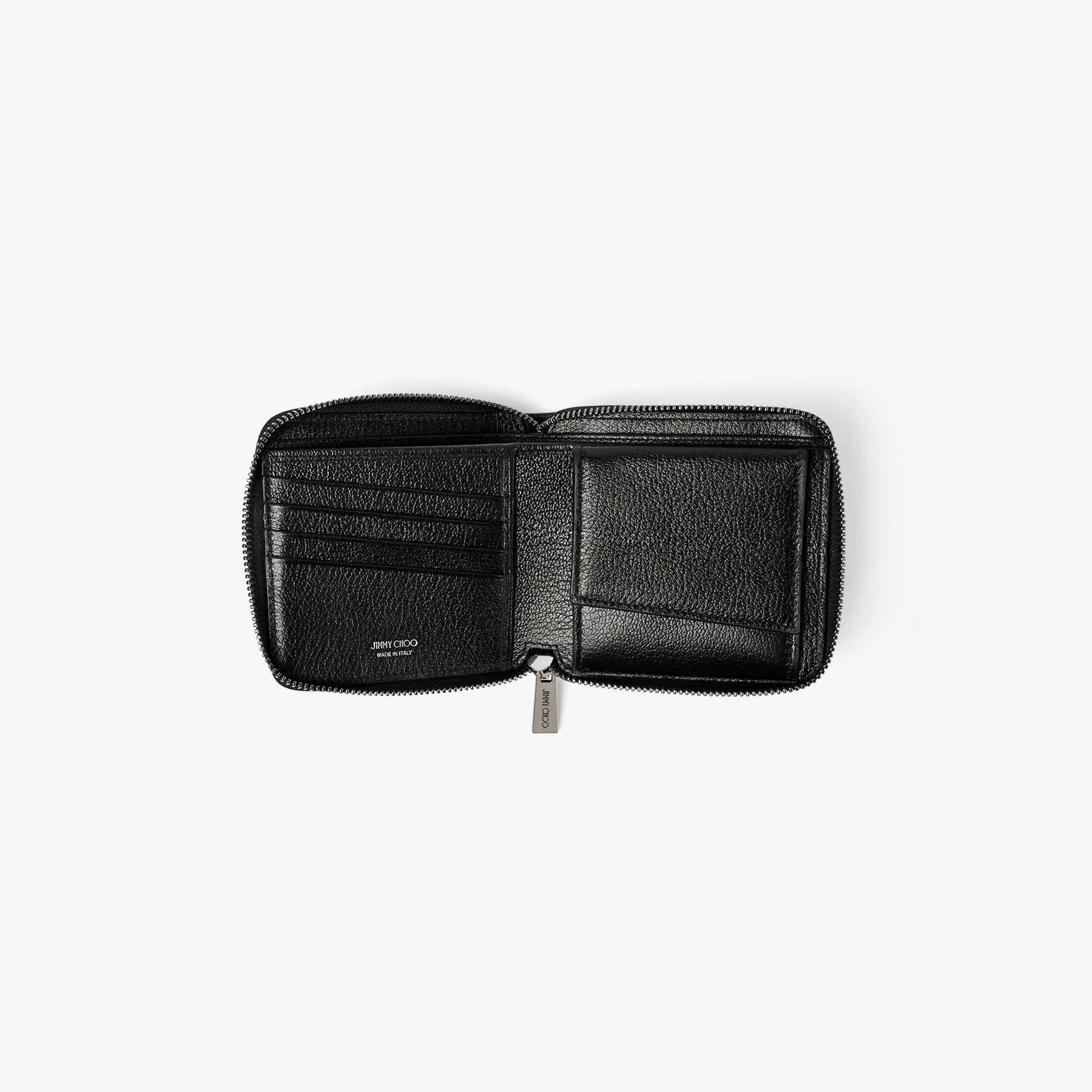 C出品 Lawrence | Black Soft Grained Calfskin Long Wallet with Textured