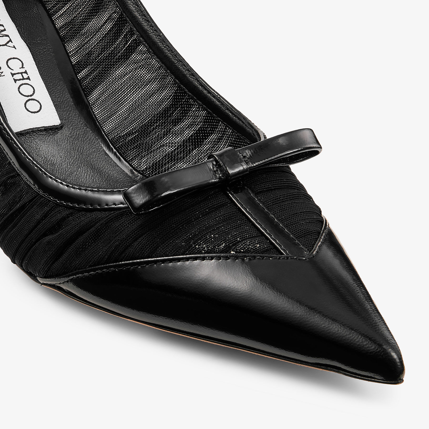JIMMY CHOO パンプス パール メッシュ ジミーチュウ 37.5 黒 ラブ メッシュ 65 | ブラック スパッツォラート / ラシェッドチュール