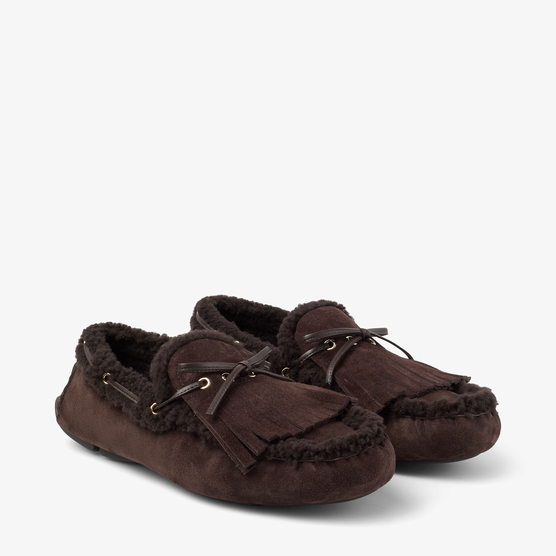 「お値下げ」Jimmy Choo   スエード　ビットローファー マノン M | チョコレート ベルベットスエード・シアリング