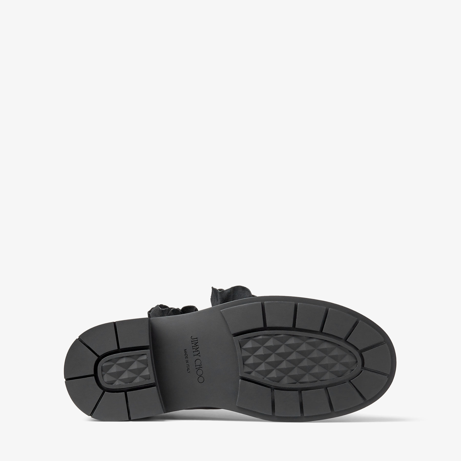 NARI FLOWERS FLAT｜フラワー付き Black ナッパレザー・アンクル