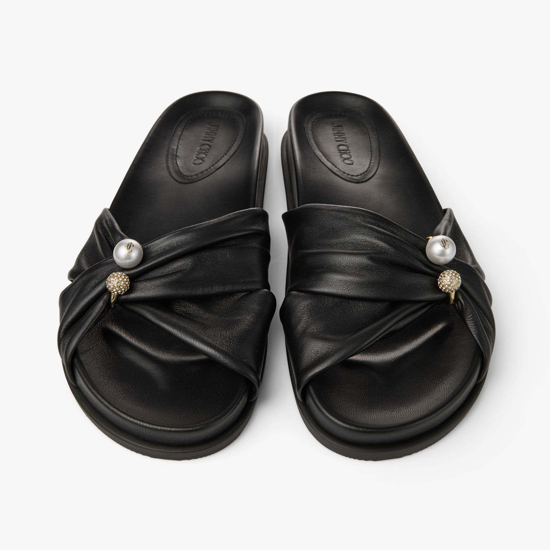 JIMMY CHOO ブラック フラットサンダル ラフィ フラットシューズ