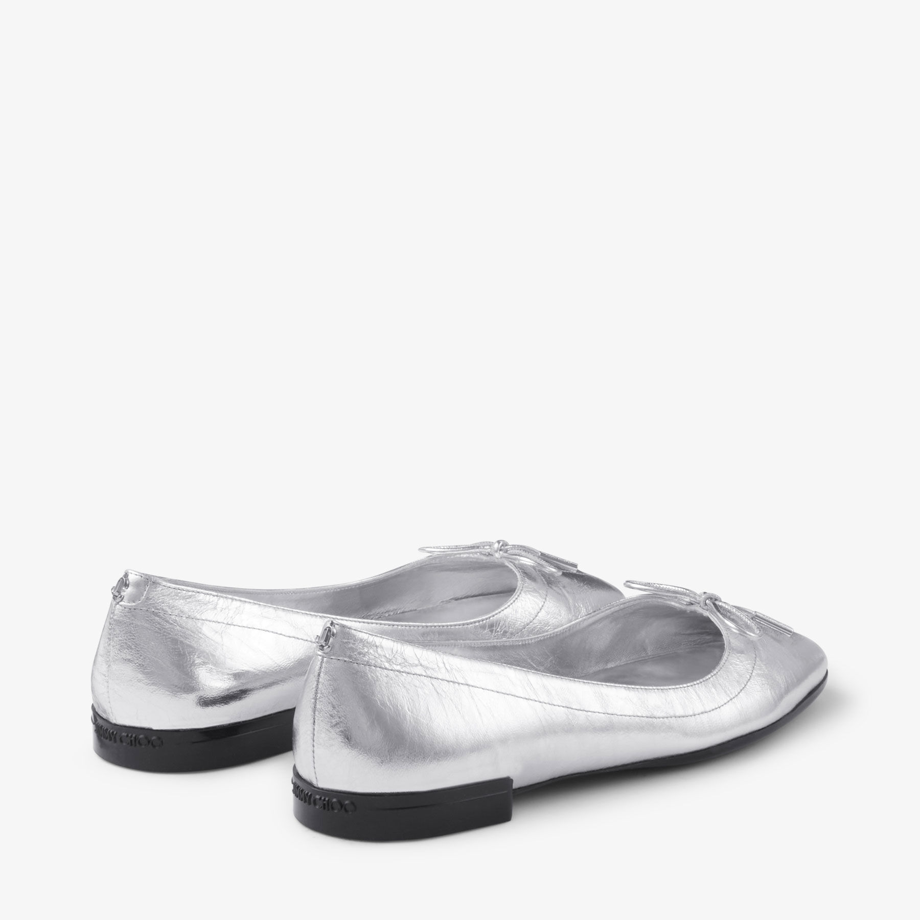 【美品】JIMMY CHOO グリッター バレエシューズ シルバー 美品】JIMMY CHOO グリッター バレエシューズ シルバー 美品
