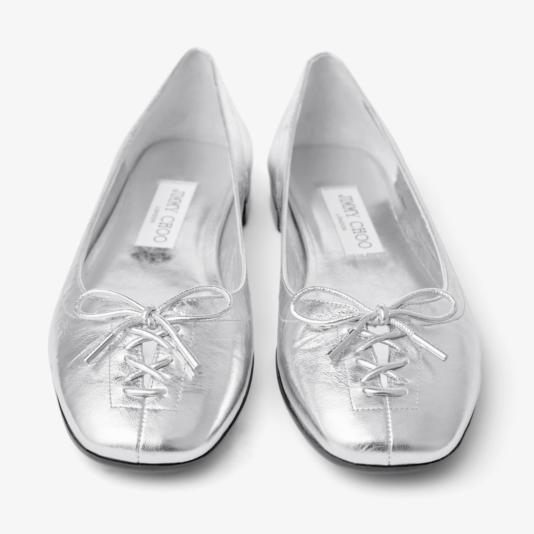 【美品】JIMMY CHOO グリッター バレエシューズ シルバー 美品】JIMMY CHOO グリッター バレエシューズ シルバー 美品